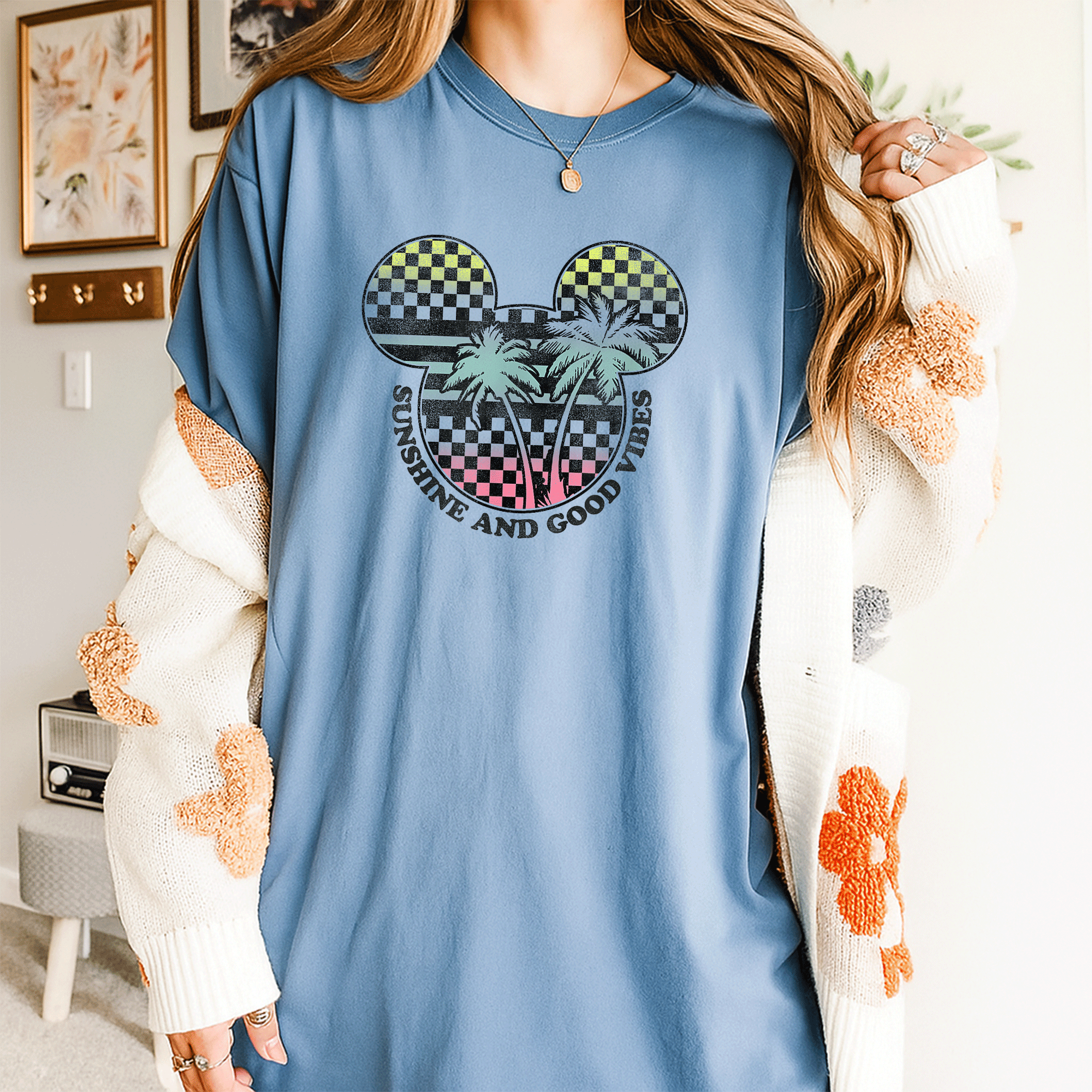 Disney Mickey And Friends Sunshine and Good Vibes Big Logo T-Shirt for Kids and Adults – Fun, Colorful, and Stylish Tee - 4