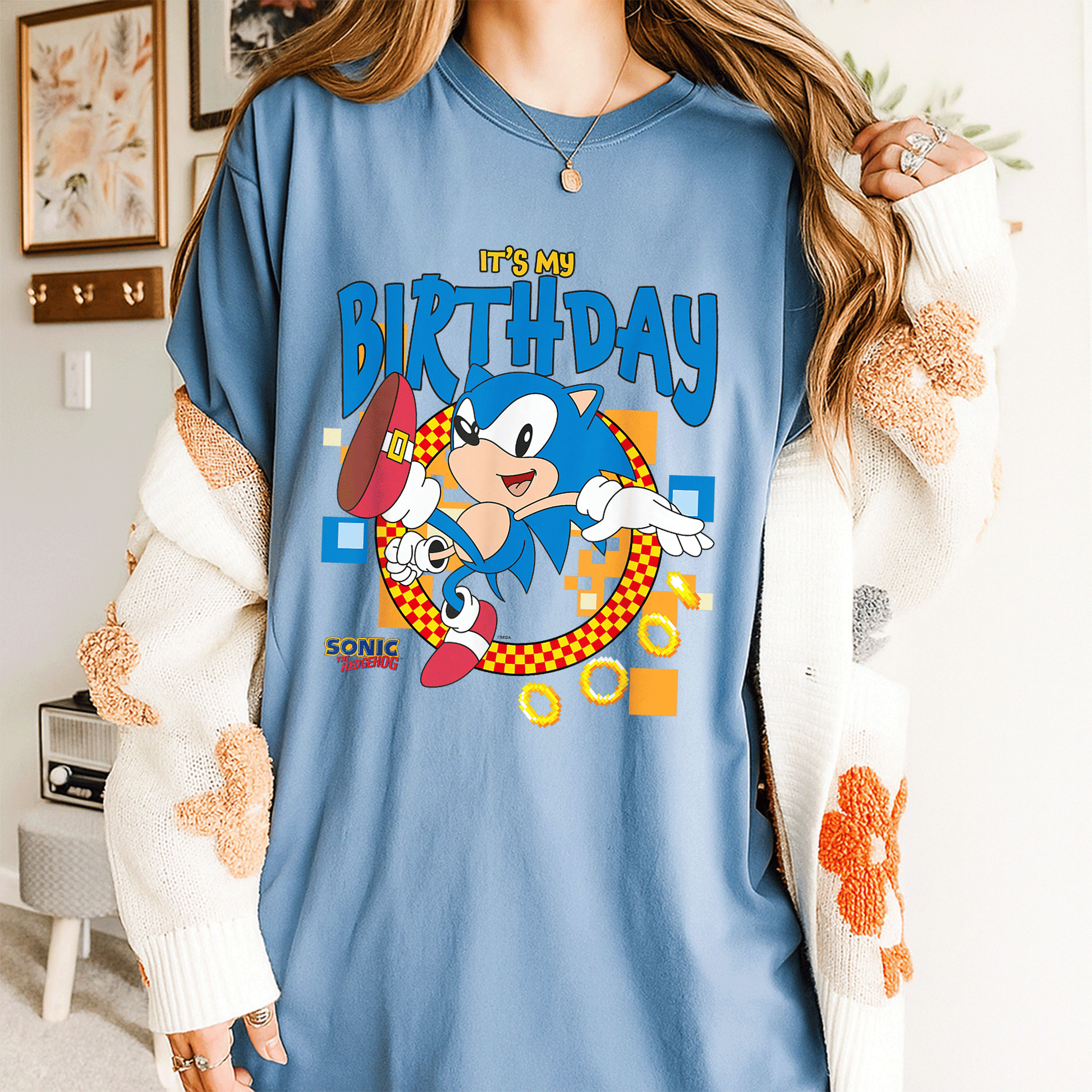 Sonic the Hedgehog Birthday T-Shirt for Kids - Fun Cheerful Design Perfect for Party Celebrations and Special Days - 4