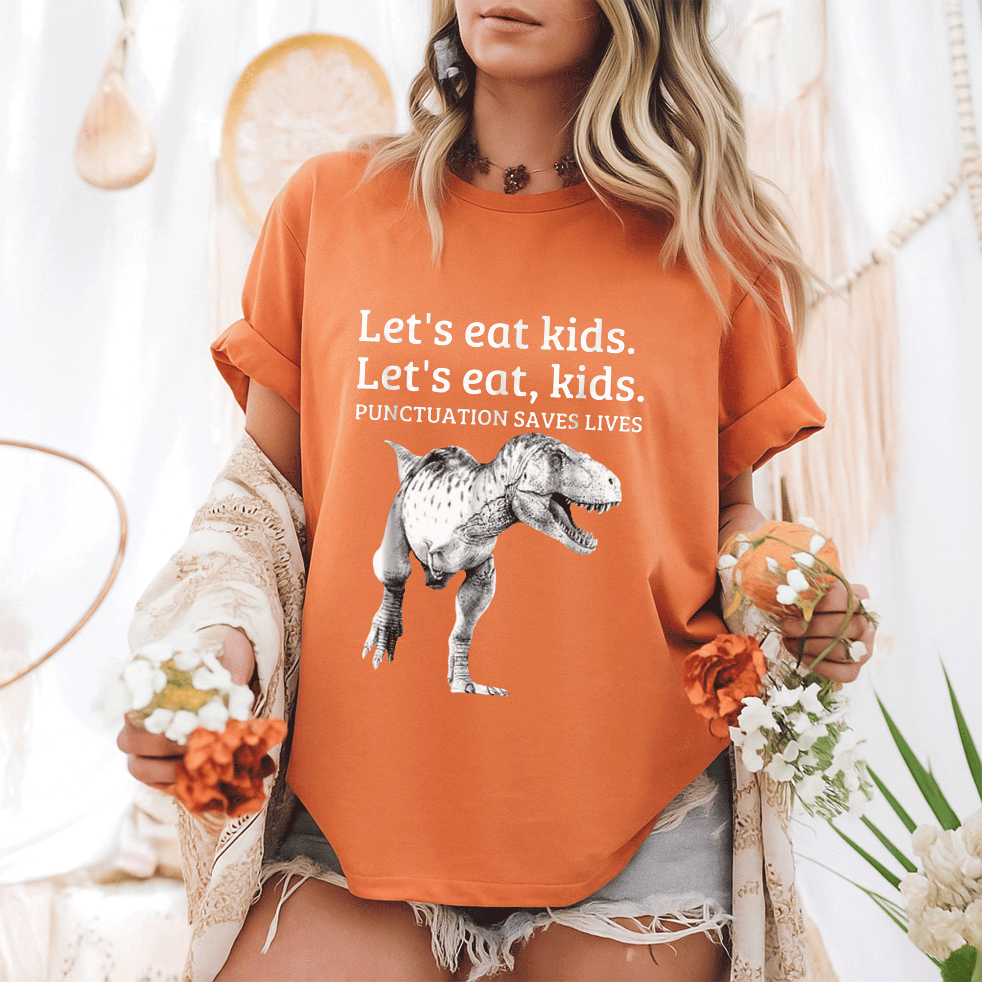 Funny Let's Eat Kids Grammar T-Shirt - Punctuation Saves Lives Design for Grammar Lovers and Teachers - 6