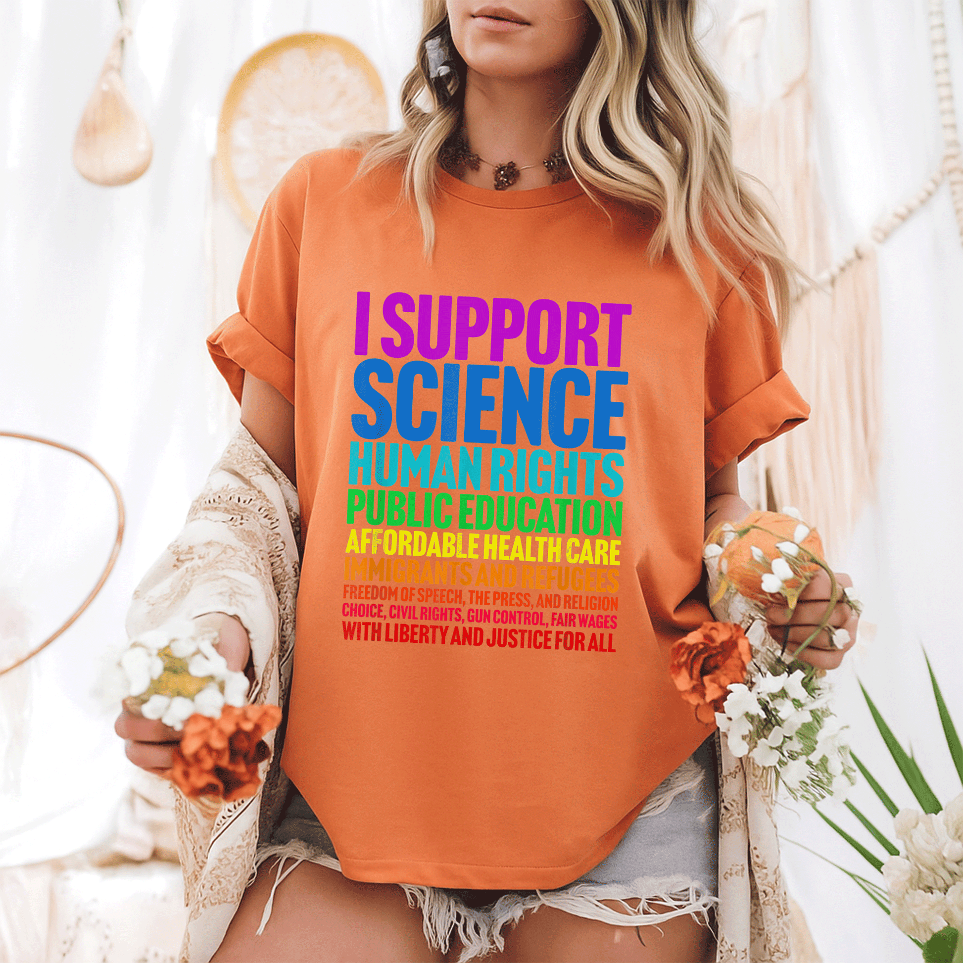 Shop the I Support Progressive Liberal Democratic Causes T-Shirt with Vibrant Design Perfect for Activists and Allies - 6