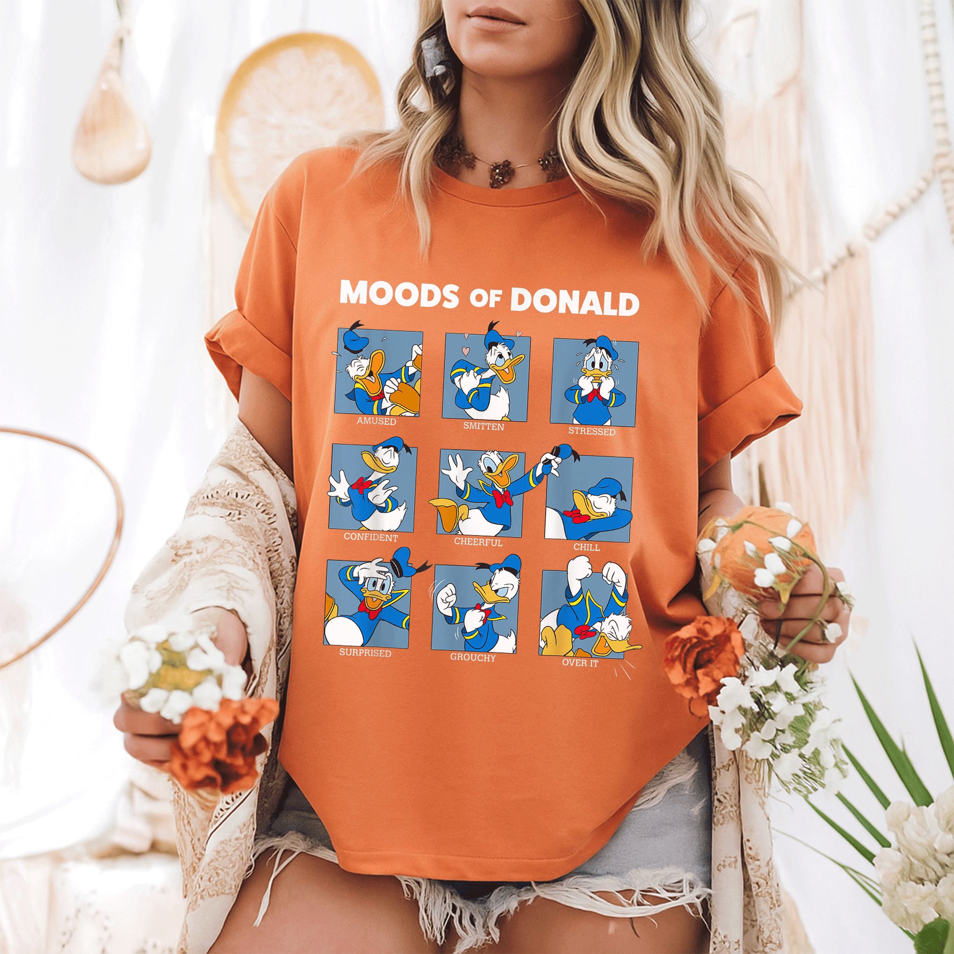 Disney Mickey And Friends Moods Of Donald Duck T-Shirt Featuring Colorful Cartoon Design for Fun and Retro Style Enthusiasts - 6