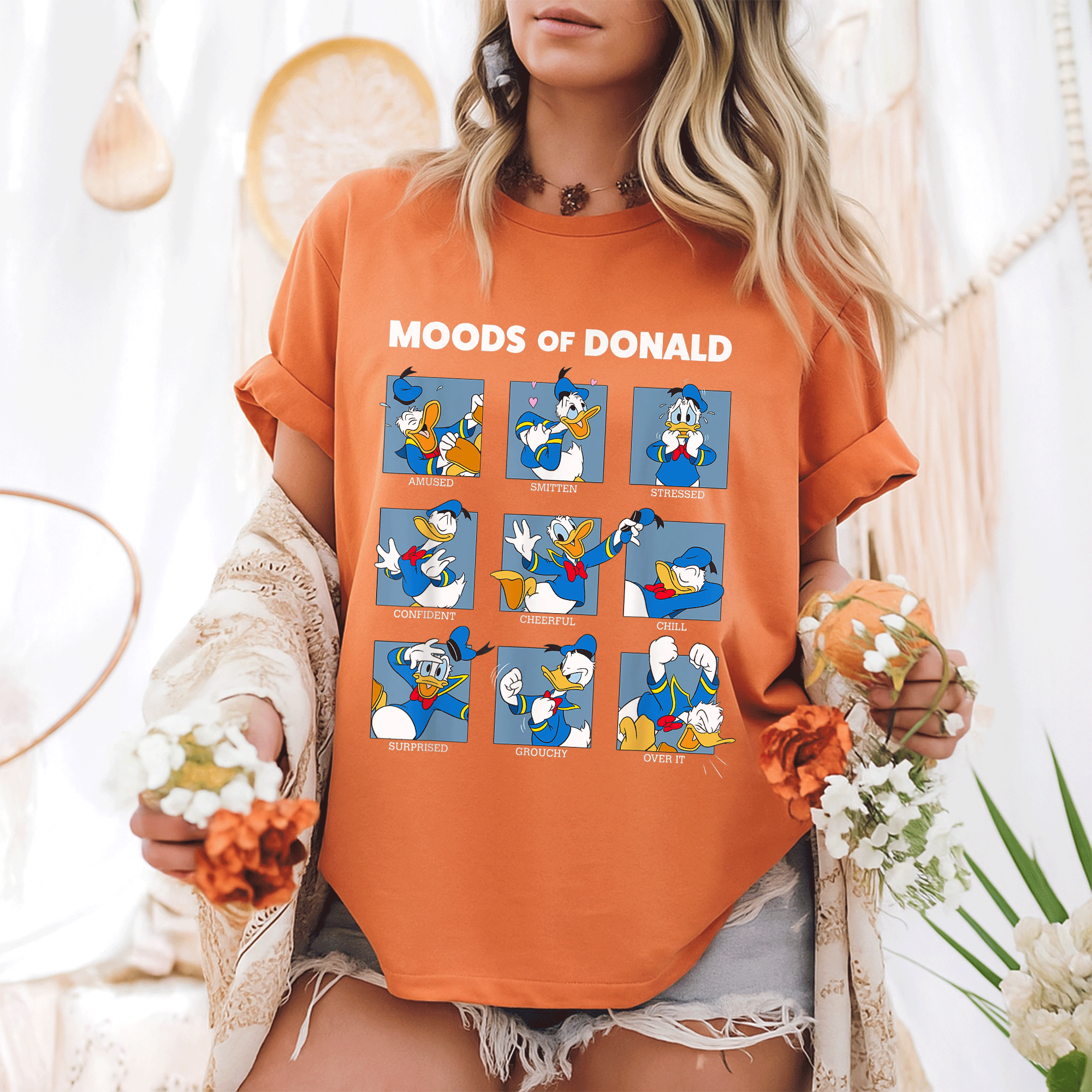 Disney Mickey And Friends Moods Of Donald Duck T-Shirt Featuring Colorful Cartoon Design for Fun and Retro Style Enthusiasts - 6