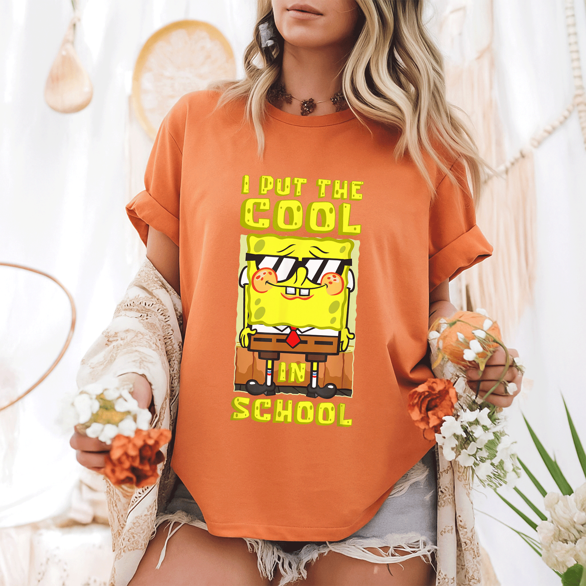 Mademark x SpongeBob SquarePants Boys Gift T-Shirt - Cool Back To School Tee Featuring Fun SpongeBob Design for Kids - 6