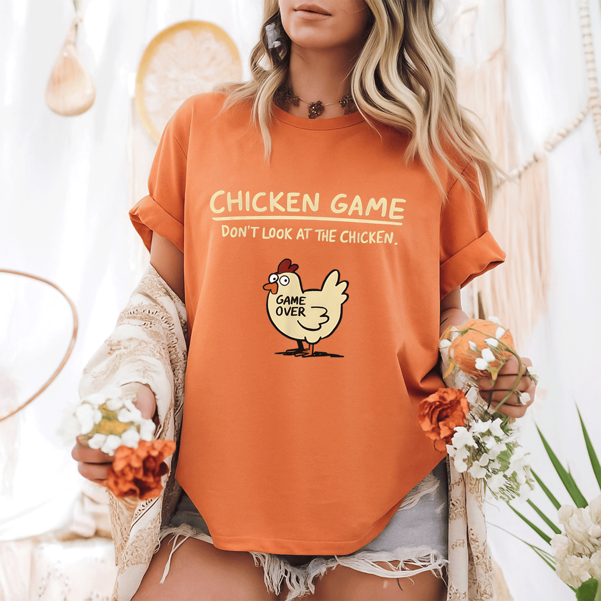 Funny Chicken Don't Look At The Chicken T-Shirt for Gamers – Quirky Graphic Tee for Poultry Lovers and Game Enthusiasts - 6
