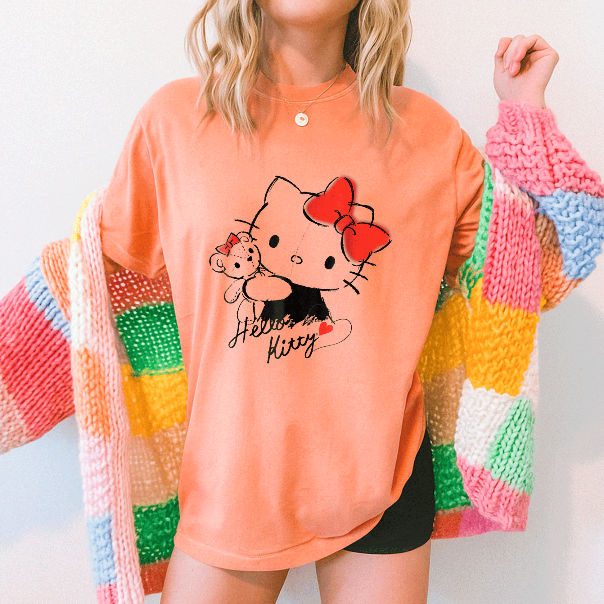 Cute Hello Kitty and Tiny Chum Graphic Tee for Kids - Adorable Characters in a Fun Design Perfect for Everyday Wear - 5