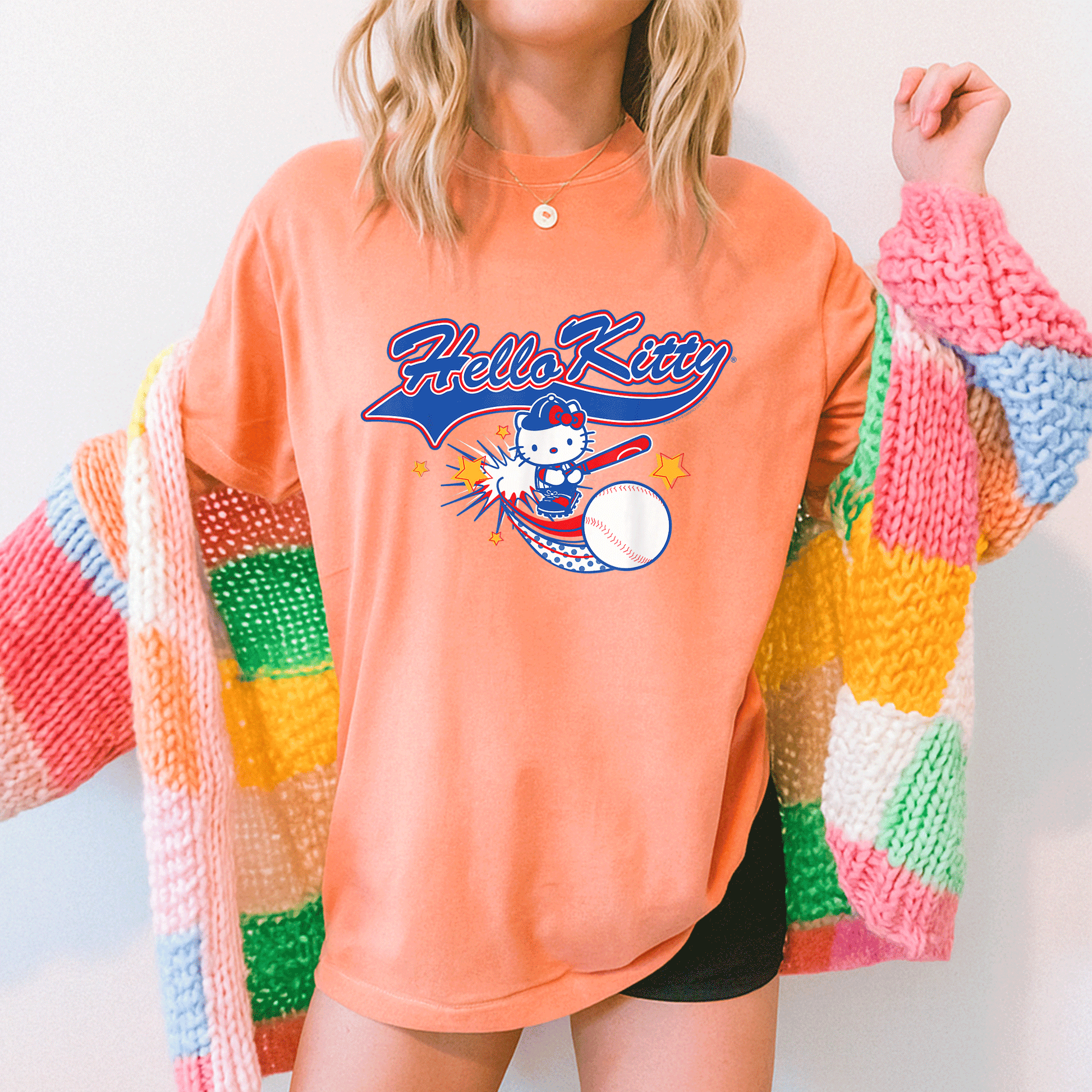 Cute Hello Kitty Home Run Baseball Softball Tee Shirt for Kids and Adults Perfect for Game Day and Sports Fans - 5