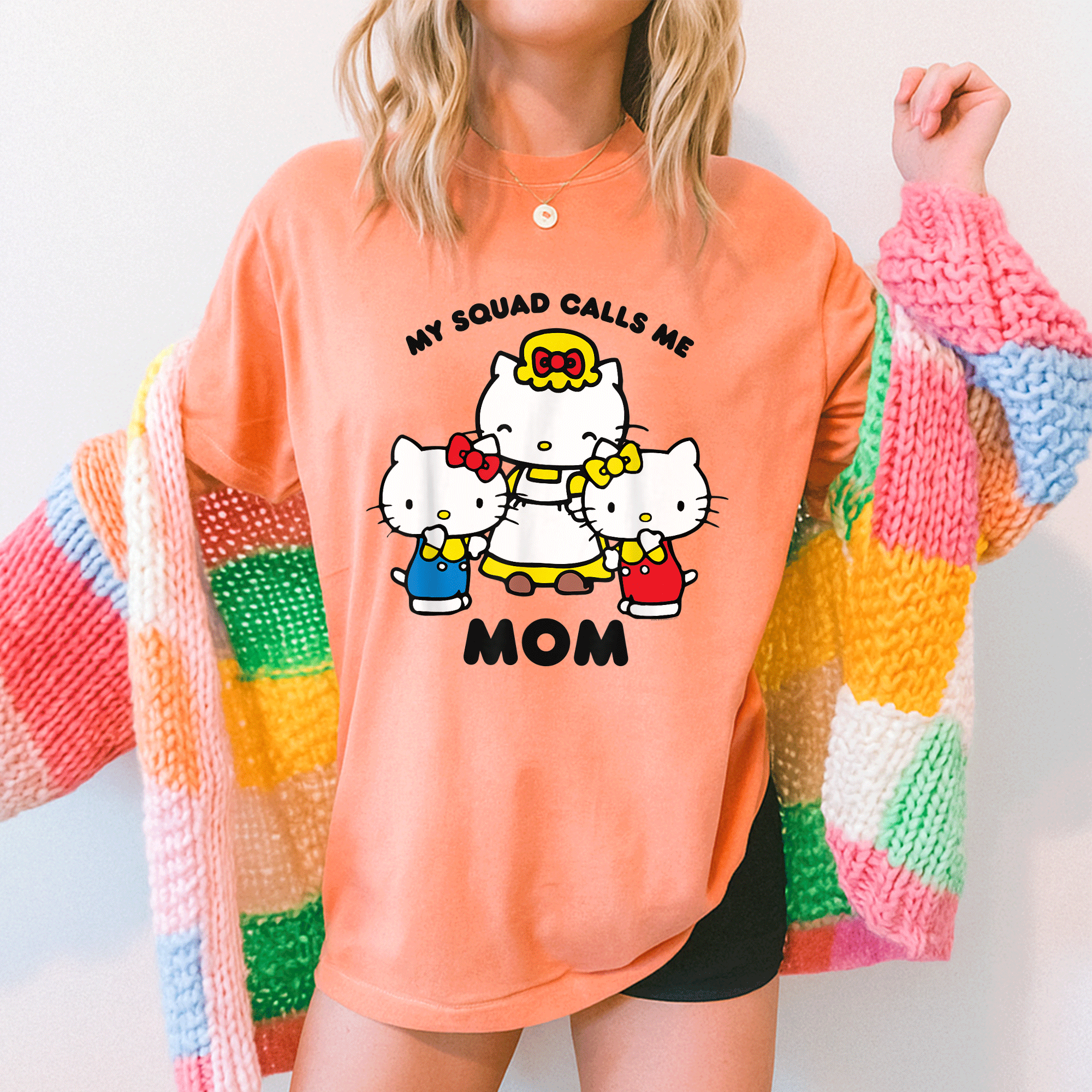 Hello Kitty Mom Squad T-Shirt Cute and Stylish Graphic Tee for Moms Who Love Hello Kitty Embrace Your Fun Side Today - 5