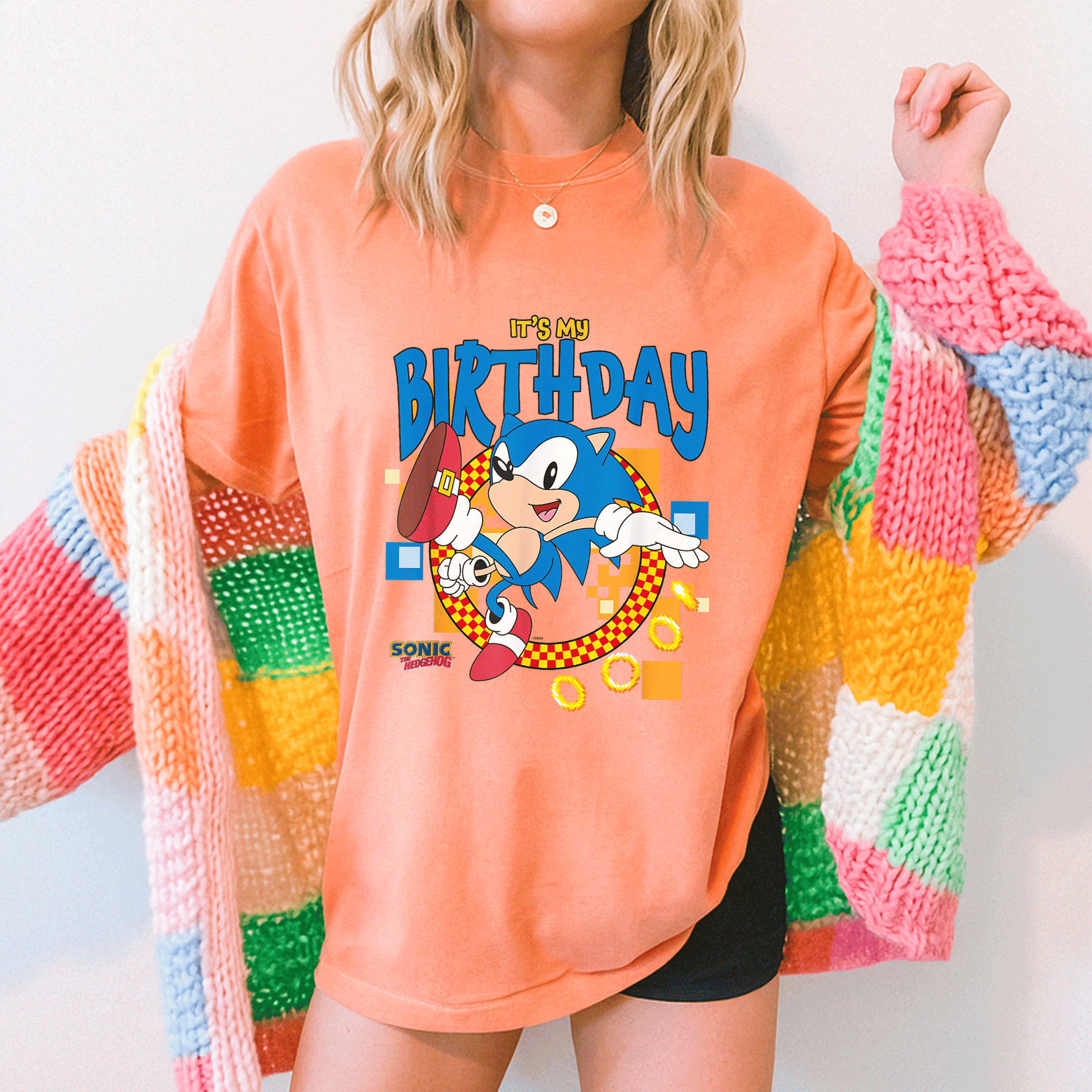 Sonic the Hedgehog Birthday T-Shirt for Kids - Fun Cheerful Design Perfect for Party Celebrations and Special Days - 5