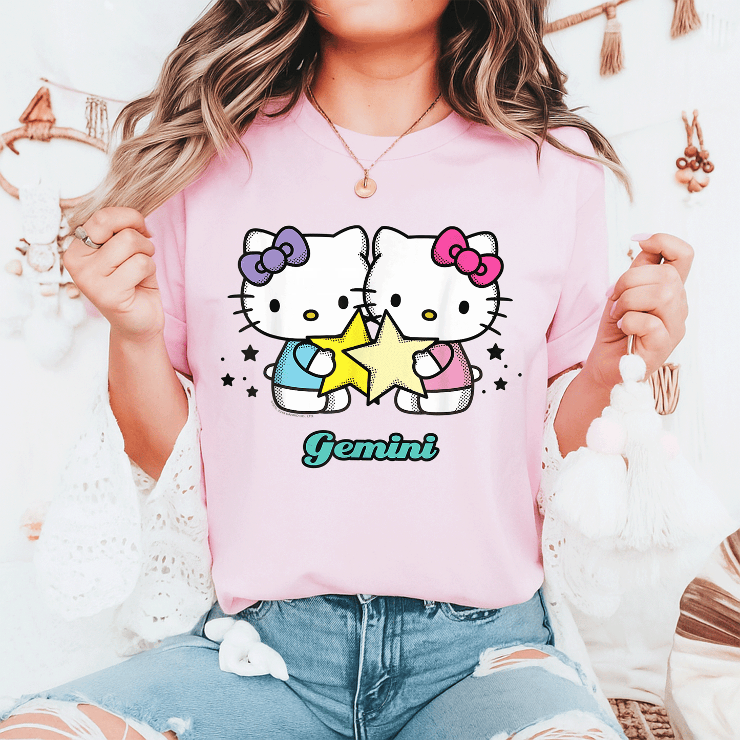 Cute Hello Kitty Gemini Zodiac Tee Shirt | Adorable Graphic Design for Astrology Lovers | Perfect Gift for Gemini Fans - 6
