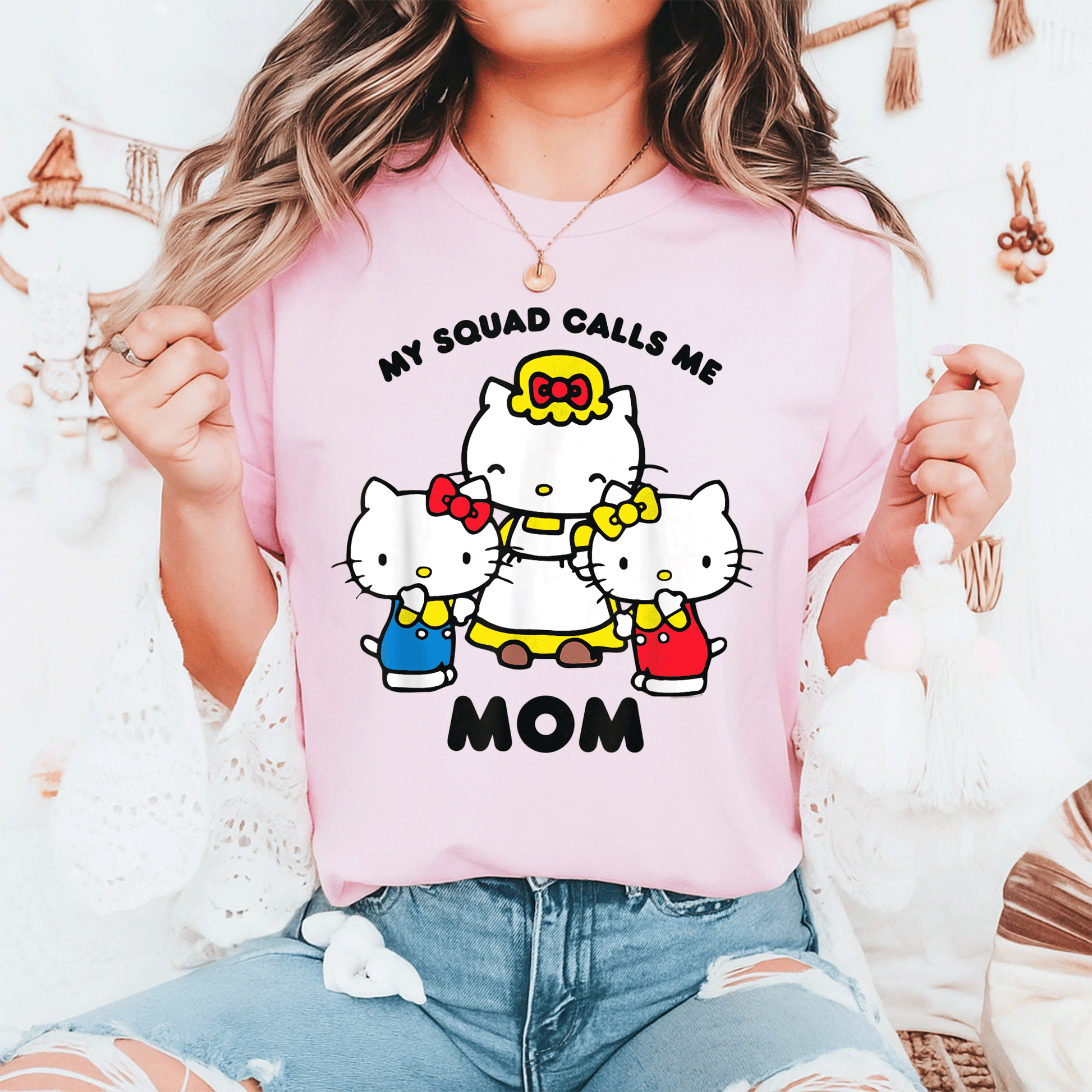 Hello Kitty Mom Squad T-Shirt Cute and Stylish Graphic Tee for Moms Who Love Hello Kitty Embrace Your Fun Side Today - 6