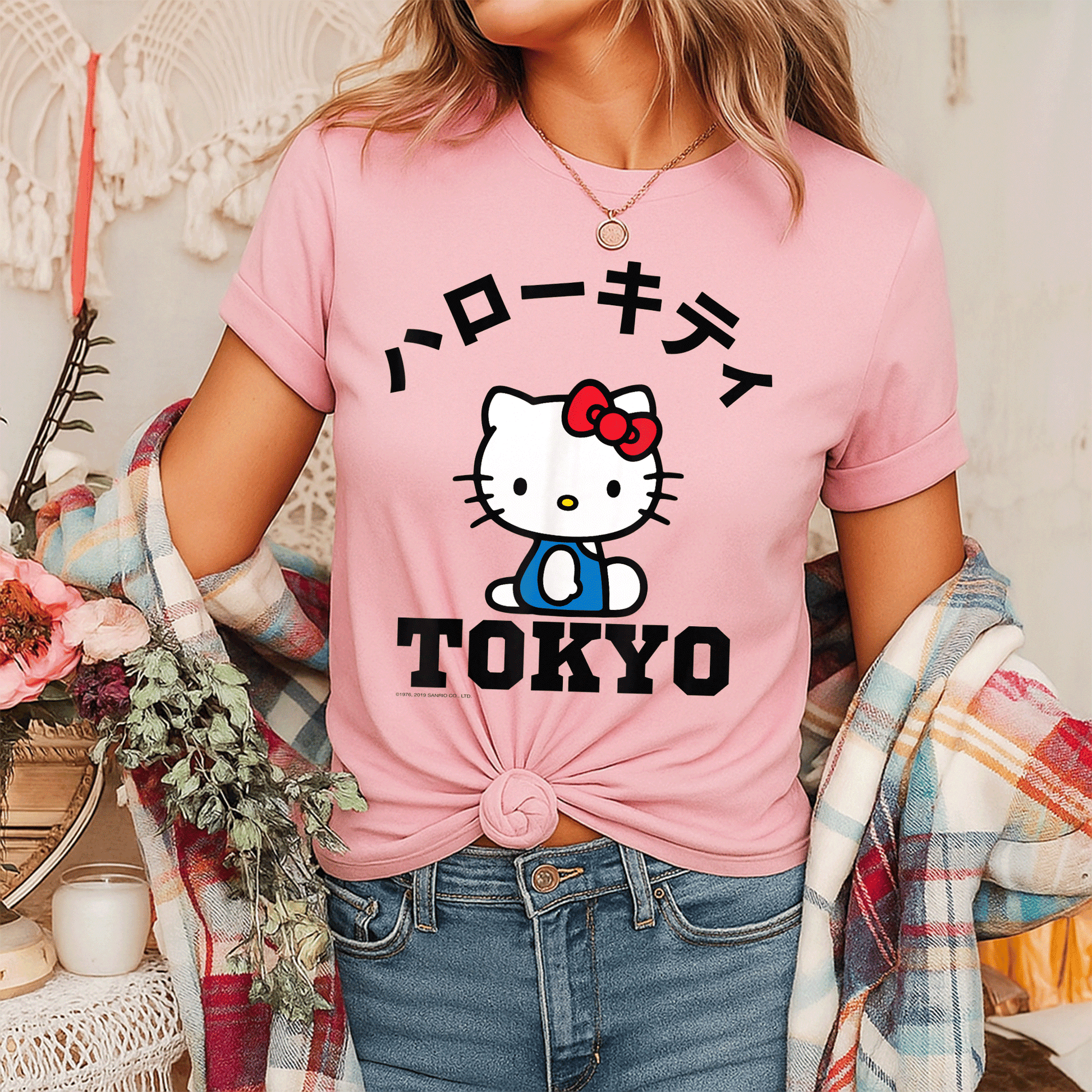 Cute Hello Kitty Tokyo Tee Shirt for Fans – Adorable Design Featuring Hello Kitty in Stylish Tokyo Fashion for Everyday Wear - 7
