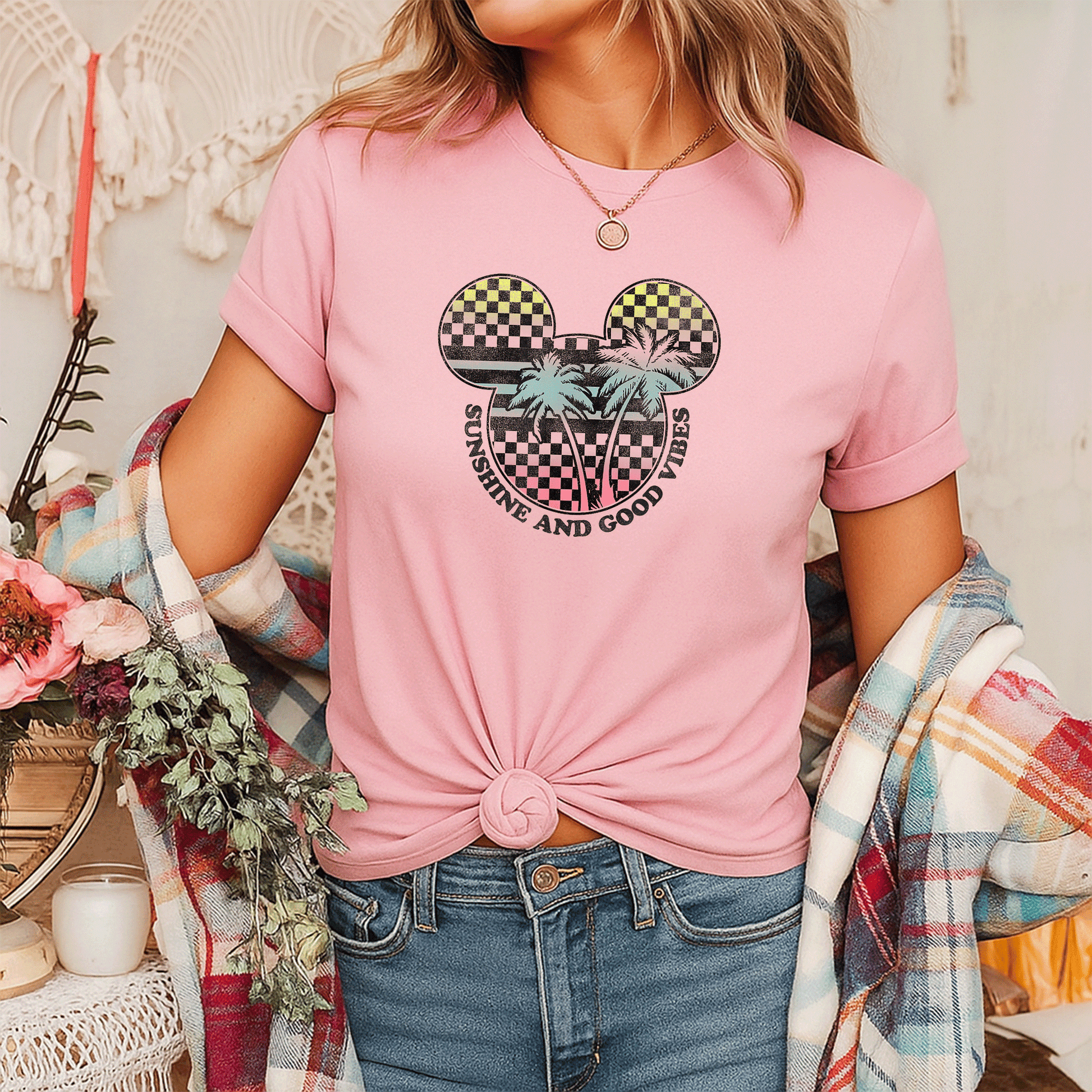 Disney Mickey And Friends Sunshine and Good Vibes Big Logo T-Shirt for Kids and Adults – Fun, Colorful, and Stylish Tee - 7