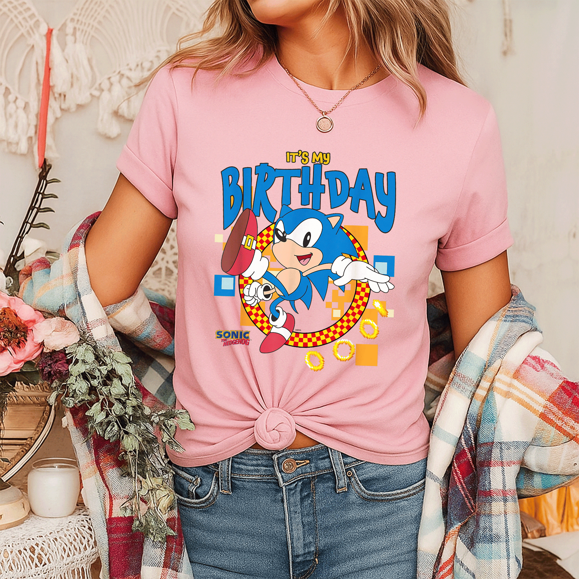 Sonic the Hedgehog Birthday T-Shirt for Kids - Fun Cheerful Design Perfect for Party Celebrations and Special Days - 7