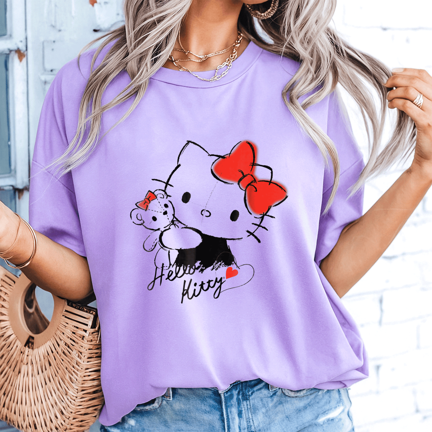Cute Hello Kitty and Tiny Chum Graphic Tee for Kids - Adorable Characters in a Fun Design Perfect for Everyday Wear - 8
