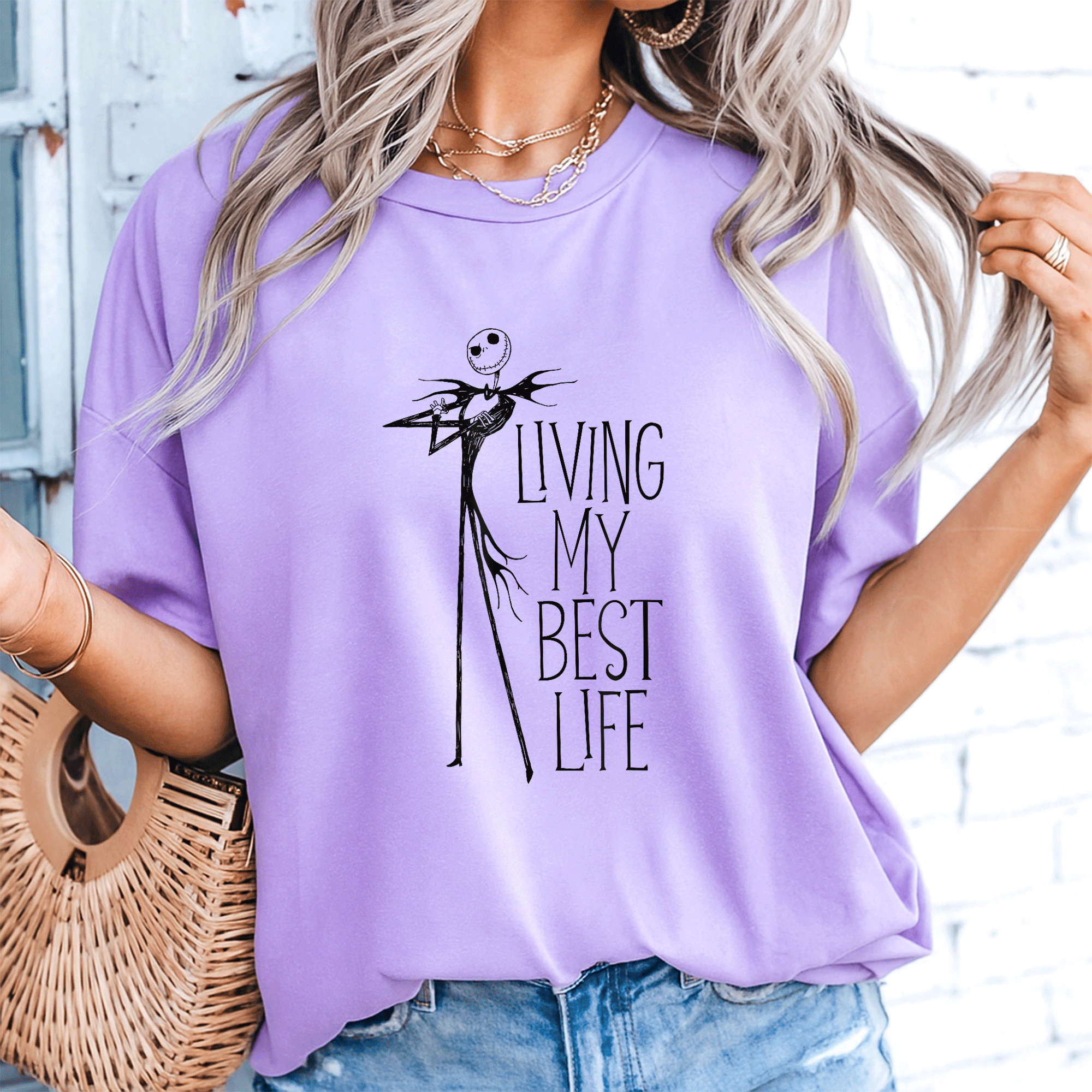 Jack Skellington Living My Best Life T-Shirt - Fun and Unique Design from The Nightmare Before Christmas for Fans of All Ages - 8