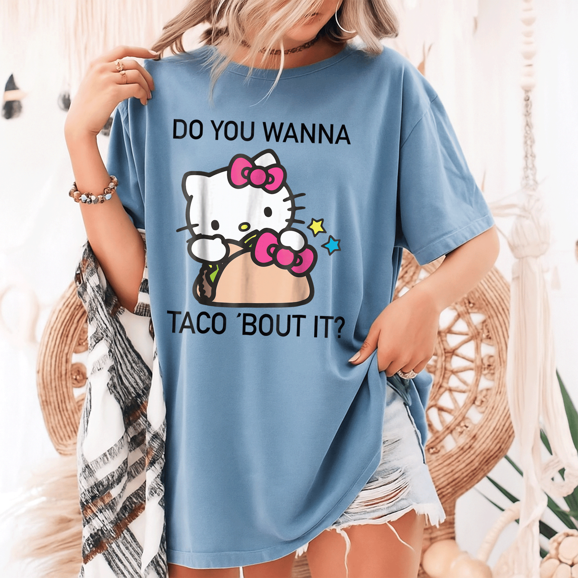 Hello Kitty Taco Bout It Tee Shirt Cute and Fun Graphic Tee for Cat Lovers and Foodies Perfect Gift for Kids and Adults - 9