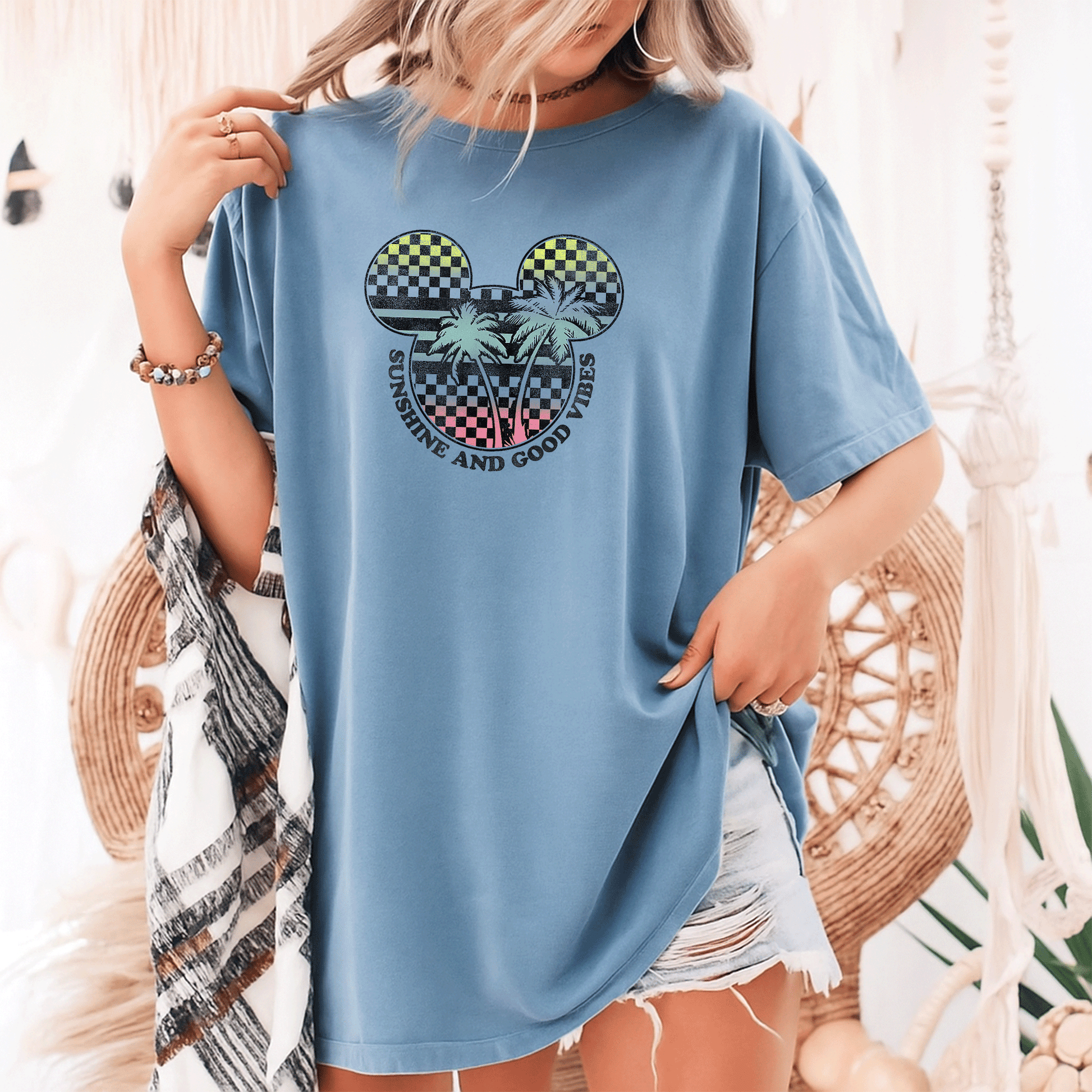 Disney Mickey And Friends Sunshine and Good Vibes Big Logo T-Shirt for Kids and Adults – Fun, Colorful, and Stylish Tee - 9