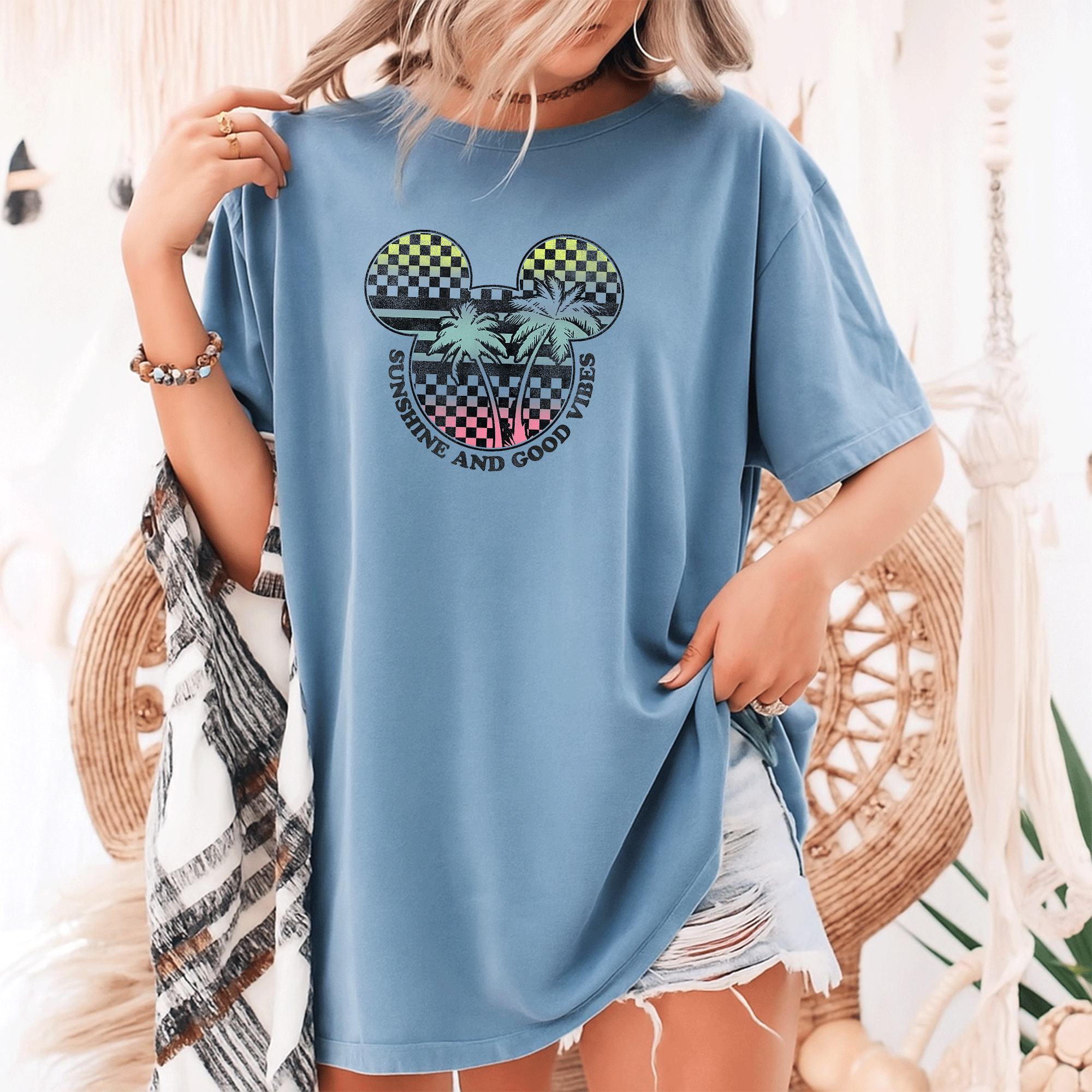 Disney Mickey And Friends Sunshine and Good Vibes Big Logo T-Shirt for Kids and Adults – Fun, Colorful, and Stylish Tee - 9
