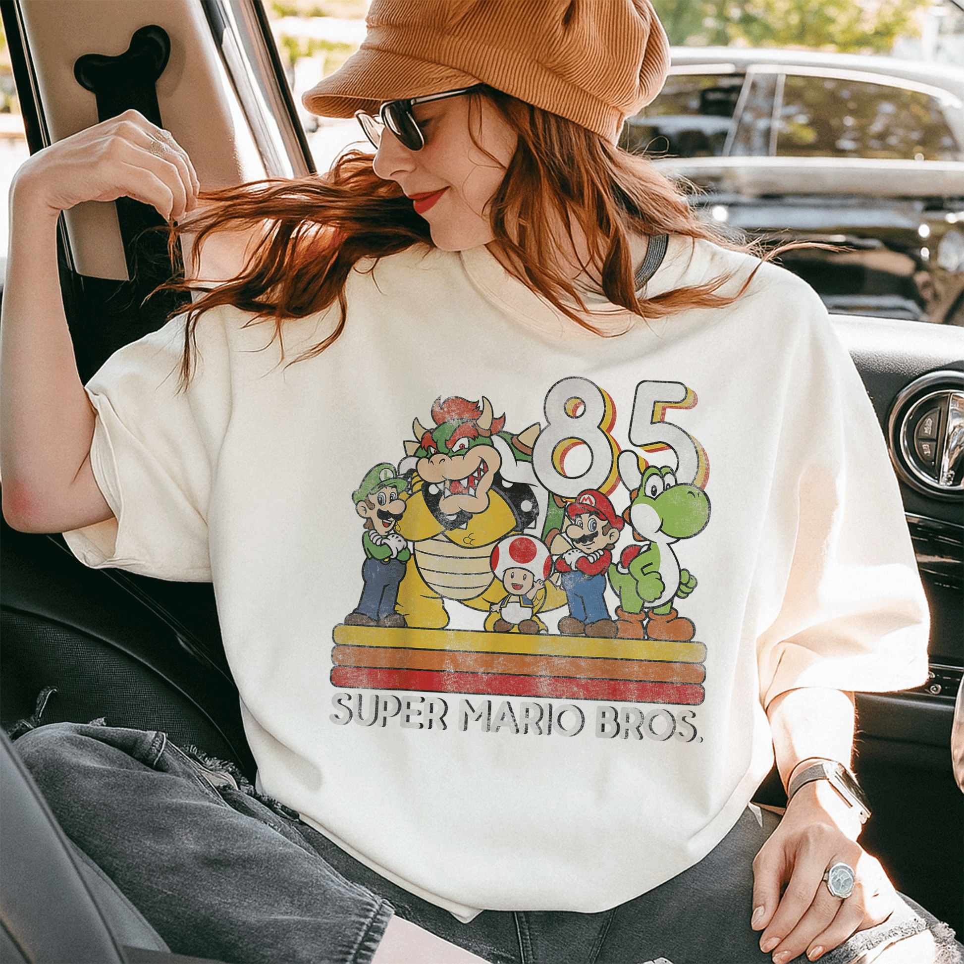 Nintendo Super Mario Retro Character Graphic T-Shirt Unleash Nostalgia with Iconic Mario and Friends Retro Design - 10