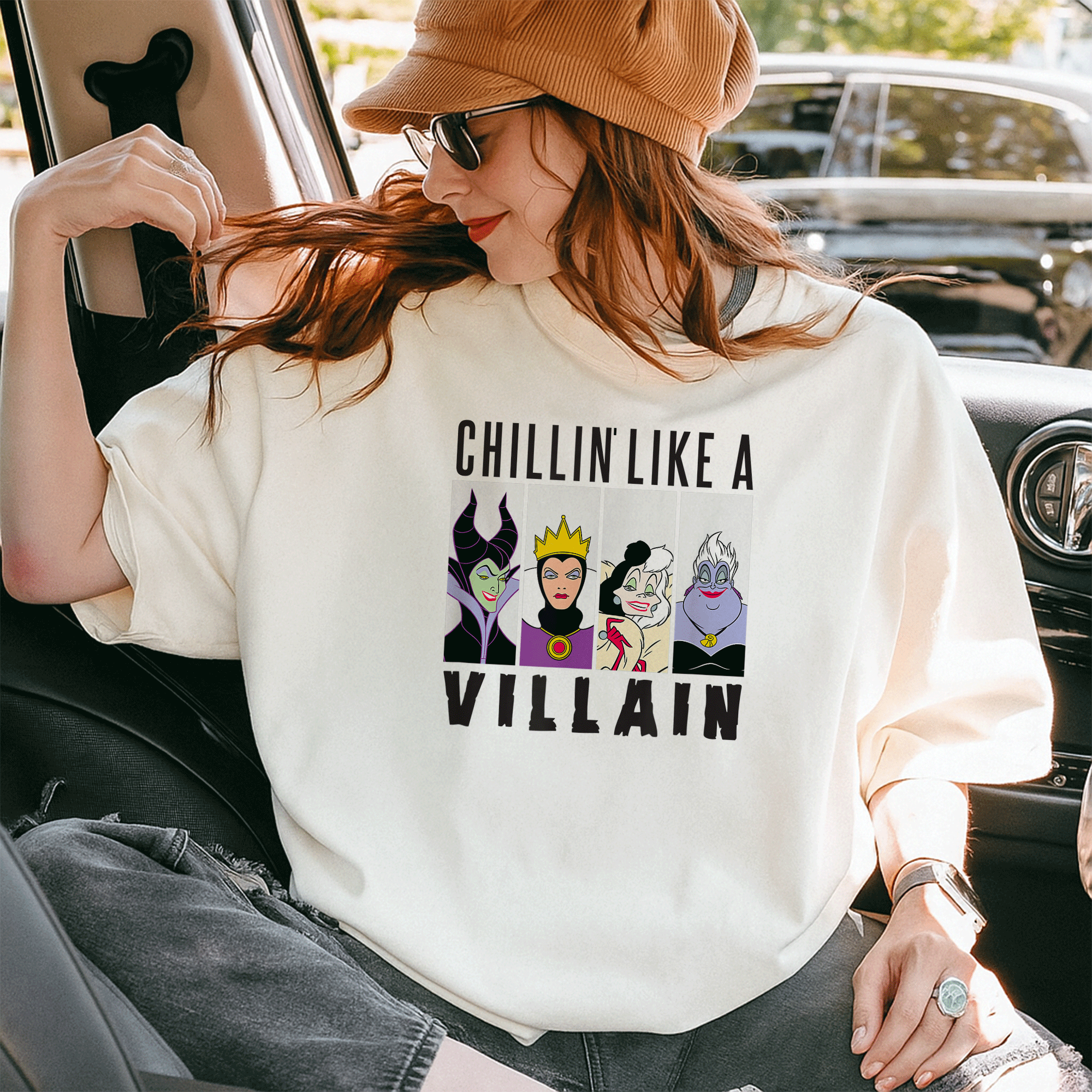 Disney Villain Gang T-Shirt Featuring Ursula, Evil Queen, Cruella, and Maleficent - Stylish and Fun Design for Fans - 10