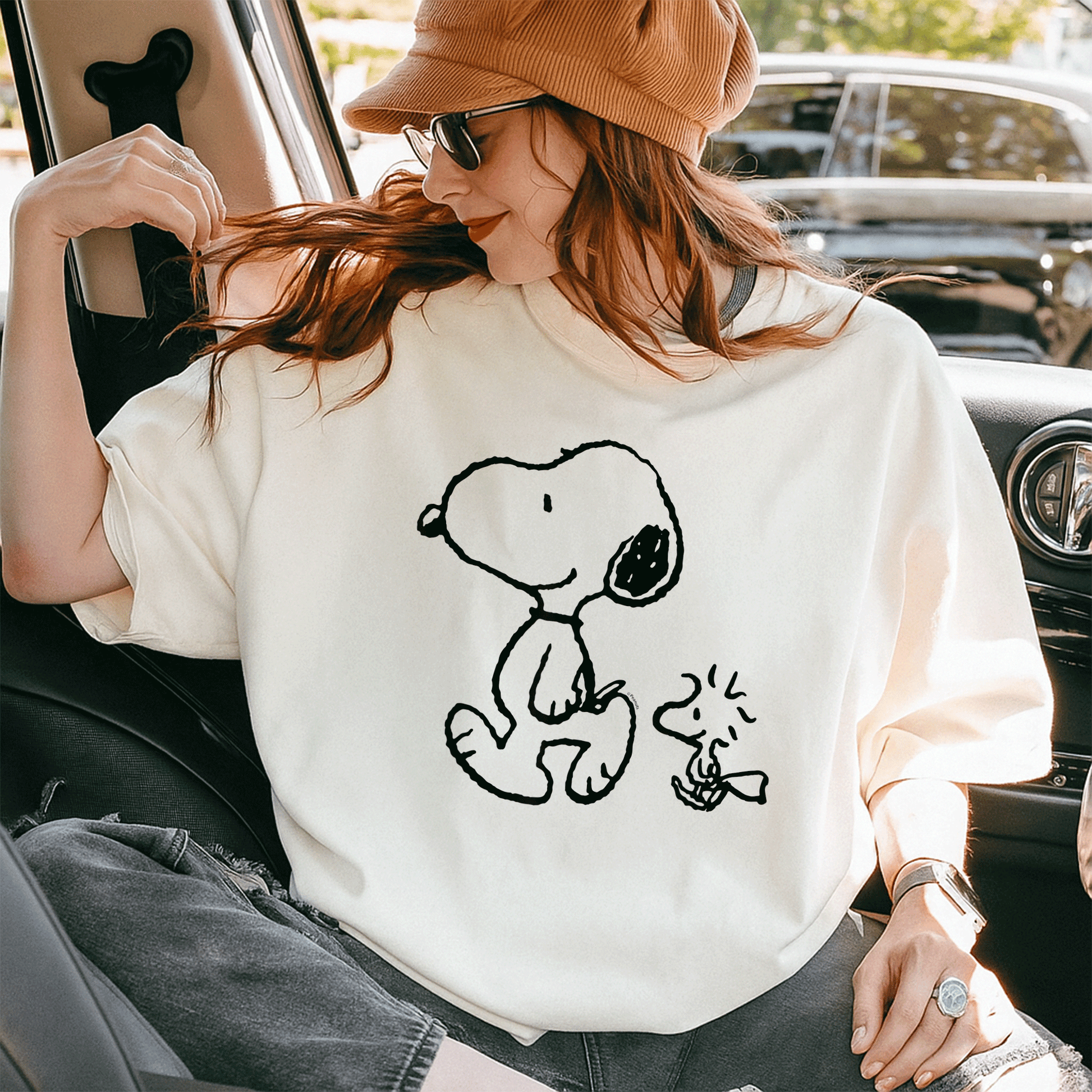 Snoopy and Woodstock Walk T-Shirt - Fun Peanuts Graphic Tee for Fans of Classic Cartoon Characters and Supporters of Friendship - 10