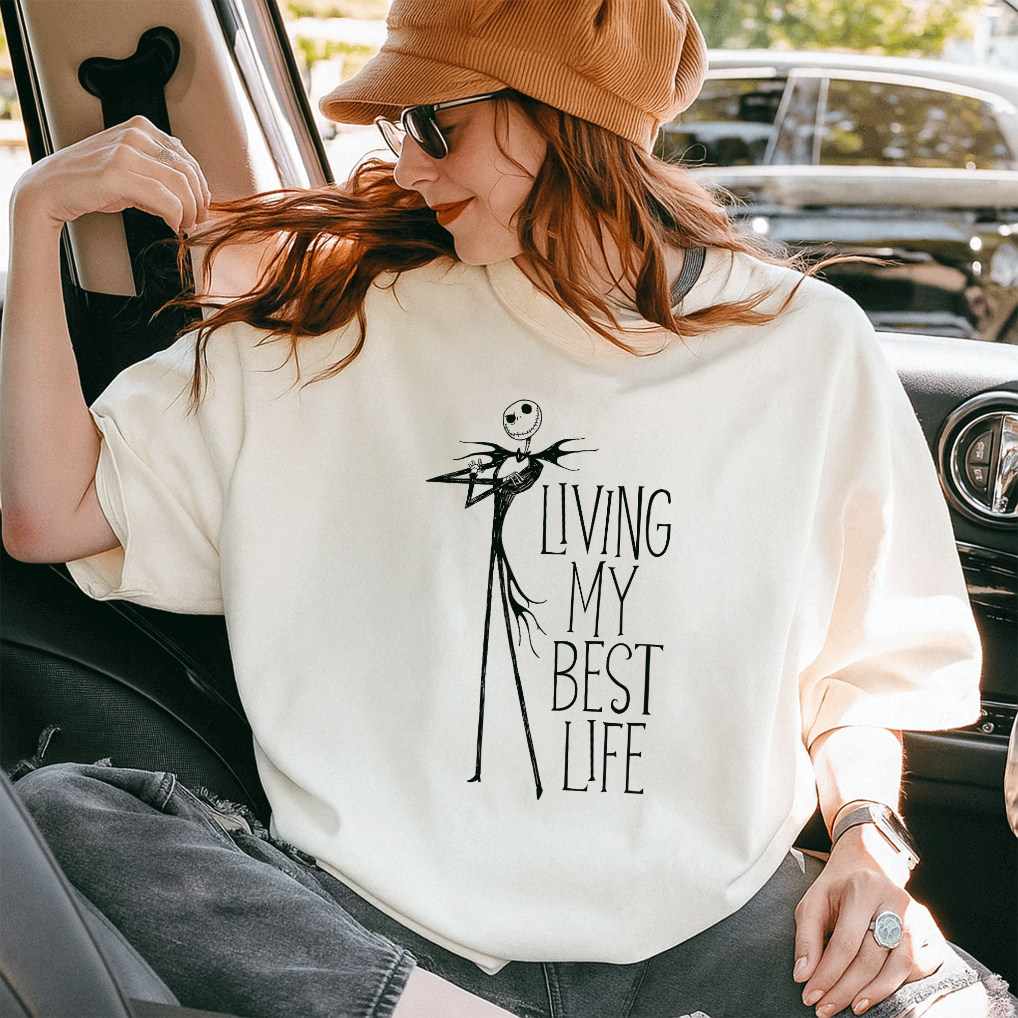 Jack Skellington Living My Best Life T-Shirt - Fun and Unique Design from The Nightmare Before Christmas for Fans of All Ages - 10