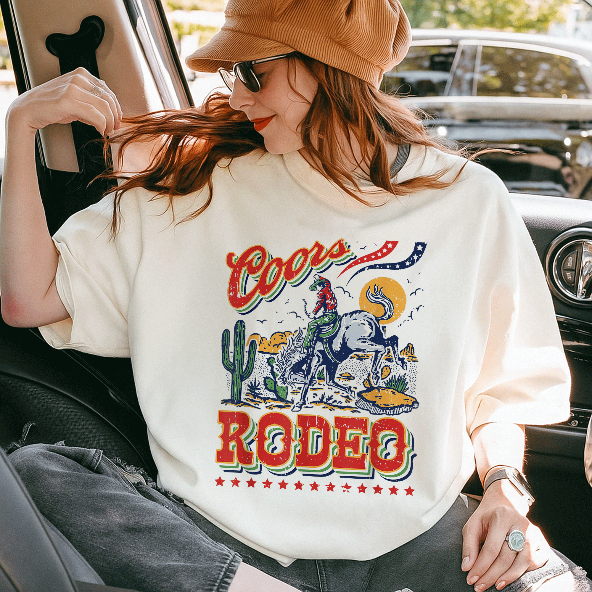 Vintage Cowhide Riding Coors Cowboys Western T-Shirt Perfect for Rodeo Lovers, Rustic Style for Country Fans - 10