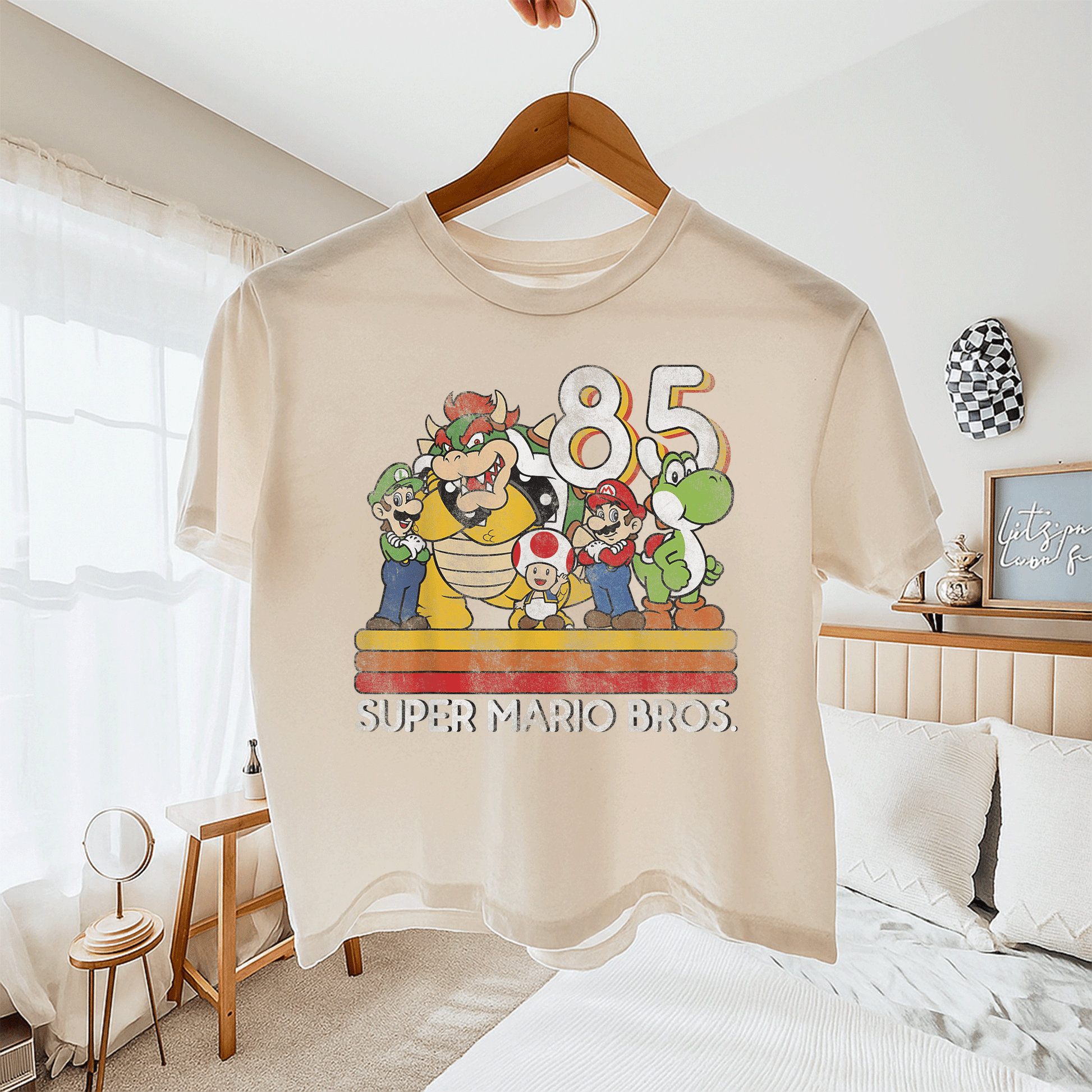 Nintendo Super Mario Retro Character Graphic T-Shirt Unleash Nostalgia with Iconic Mario and Friends Retro Design - 11