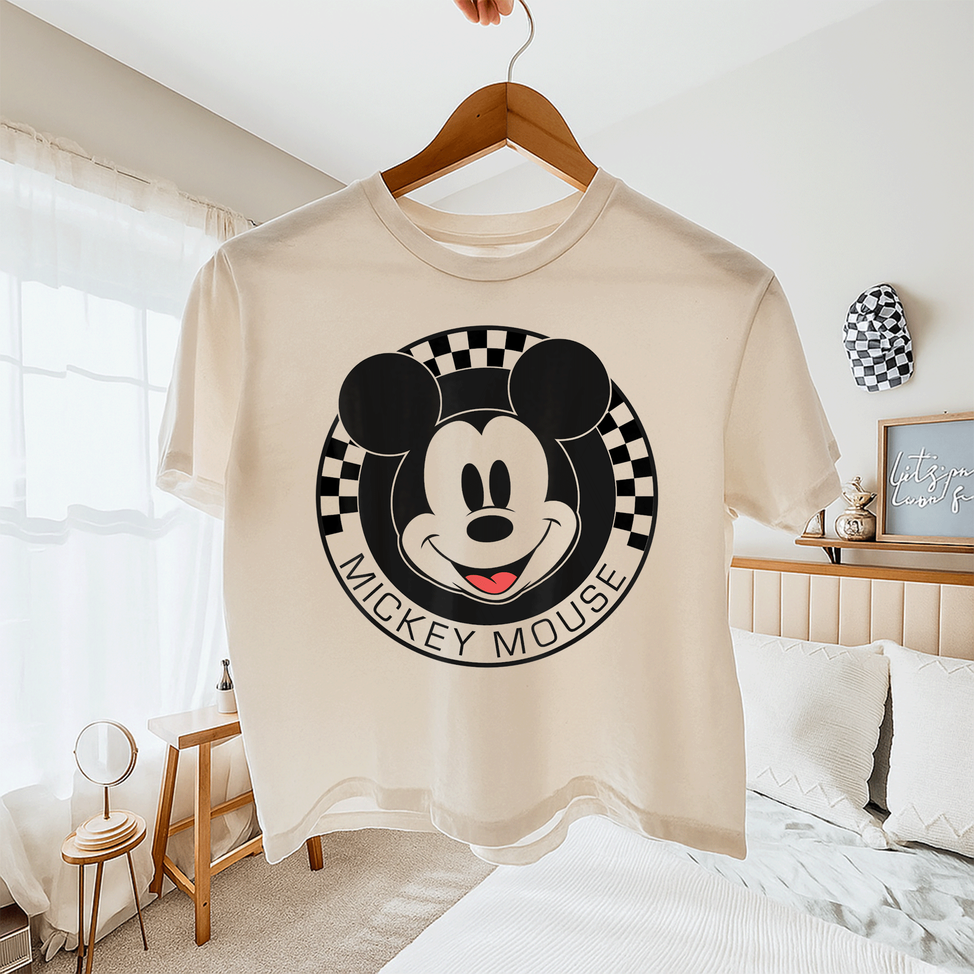 Disney Mickey Mouse Checkerboard Circle T-Shirt for Kids and Adults – Fun and Colorful Mickey and Friends Design - 11