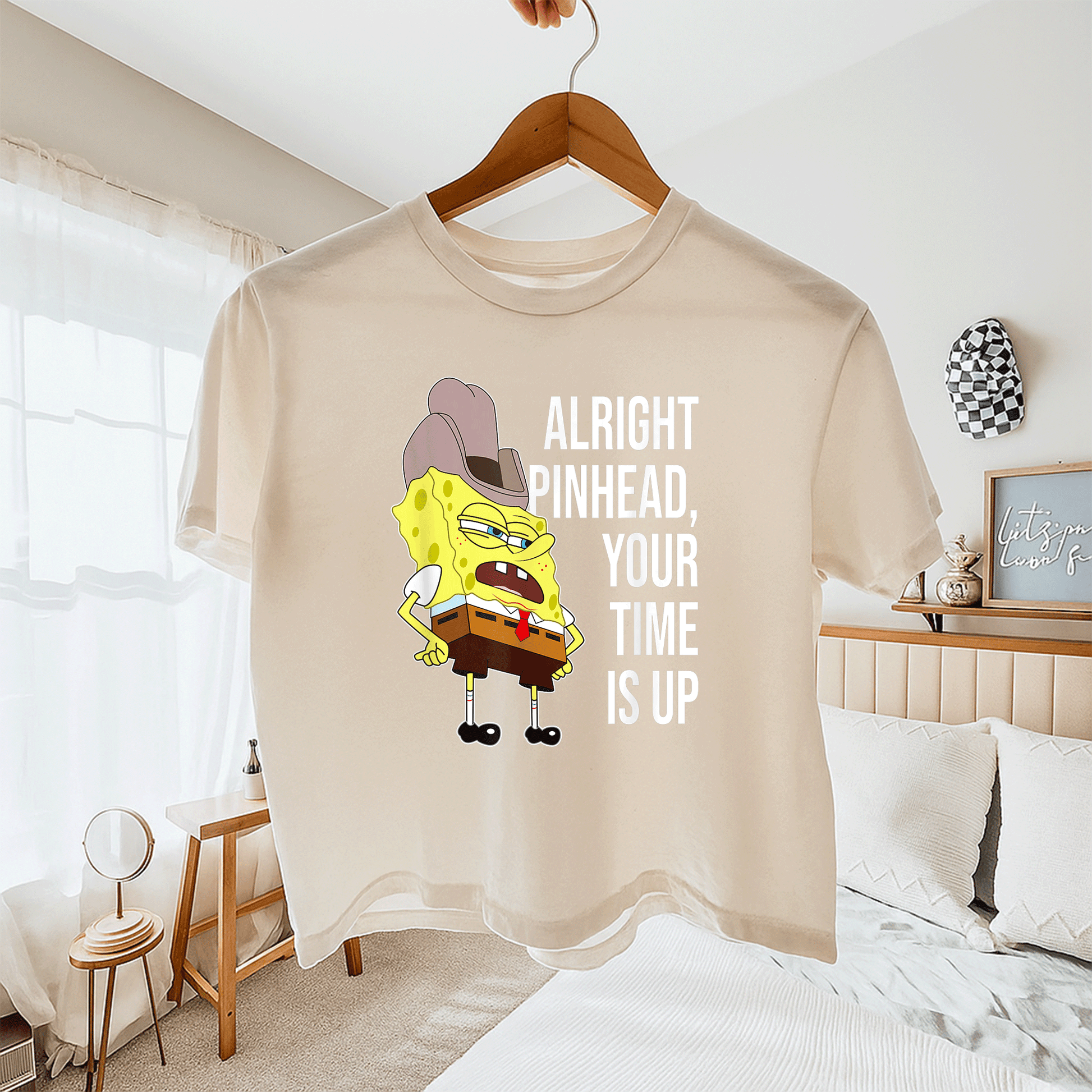Mademark x SpongeBob SquarePants Alright Pinhead Your Time is Up Graphic T-Shirt for Fans of Fun and Retro Style - 11