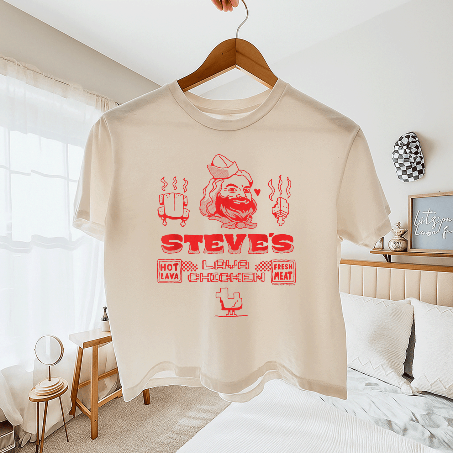 Minecraft Movie Steve's Lava Chicken Restaurant Logo T-Shirt - Fun Graphic Tee for Gamers and Fans of Steve's Adventures - 11
