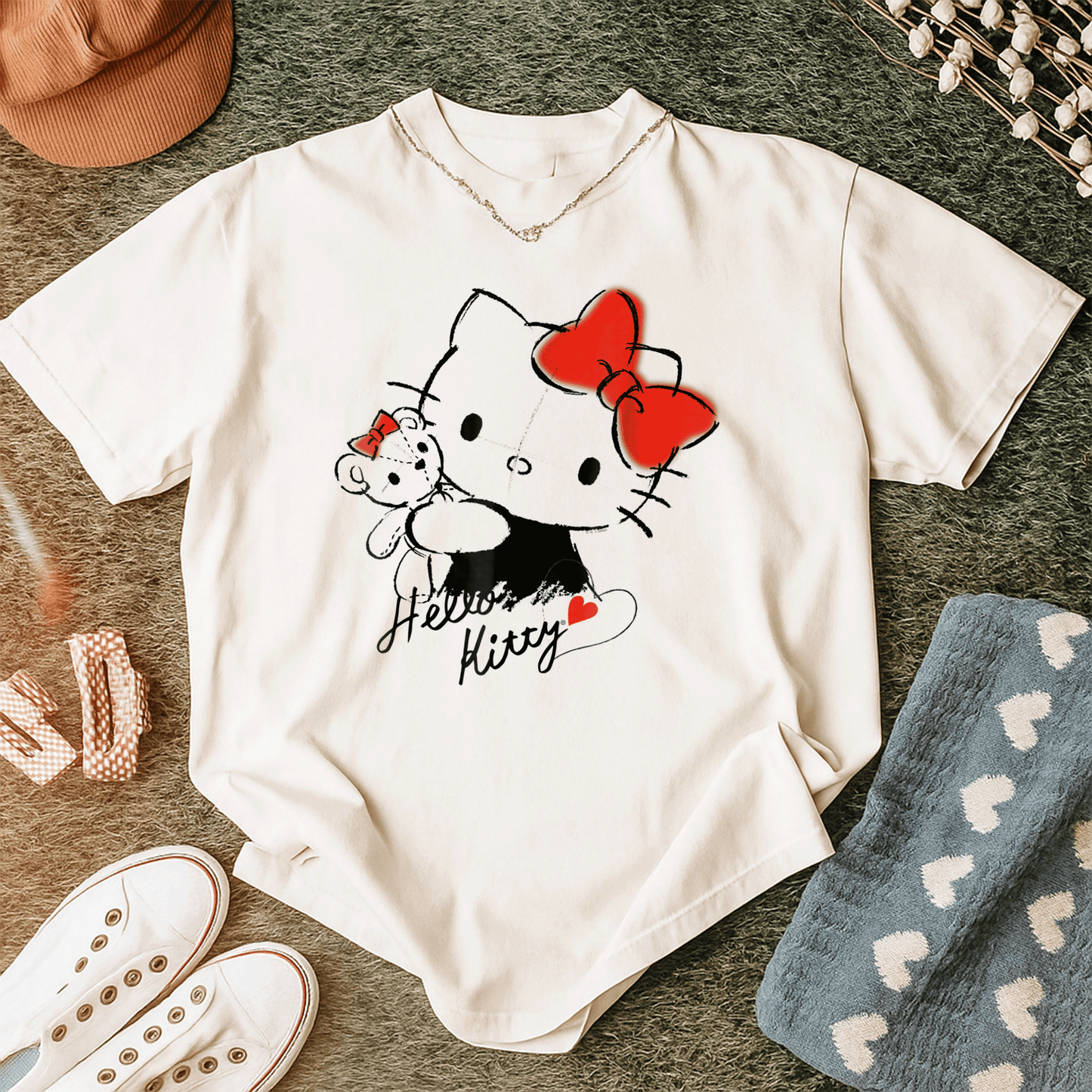 Cute Hello Kitty and Tiny Chum Graphic Tee for Kids - Adorable Characters in a Fun Design Perfect for Everyday Wear - 12