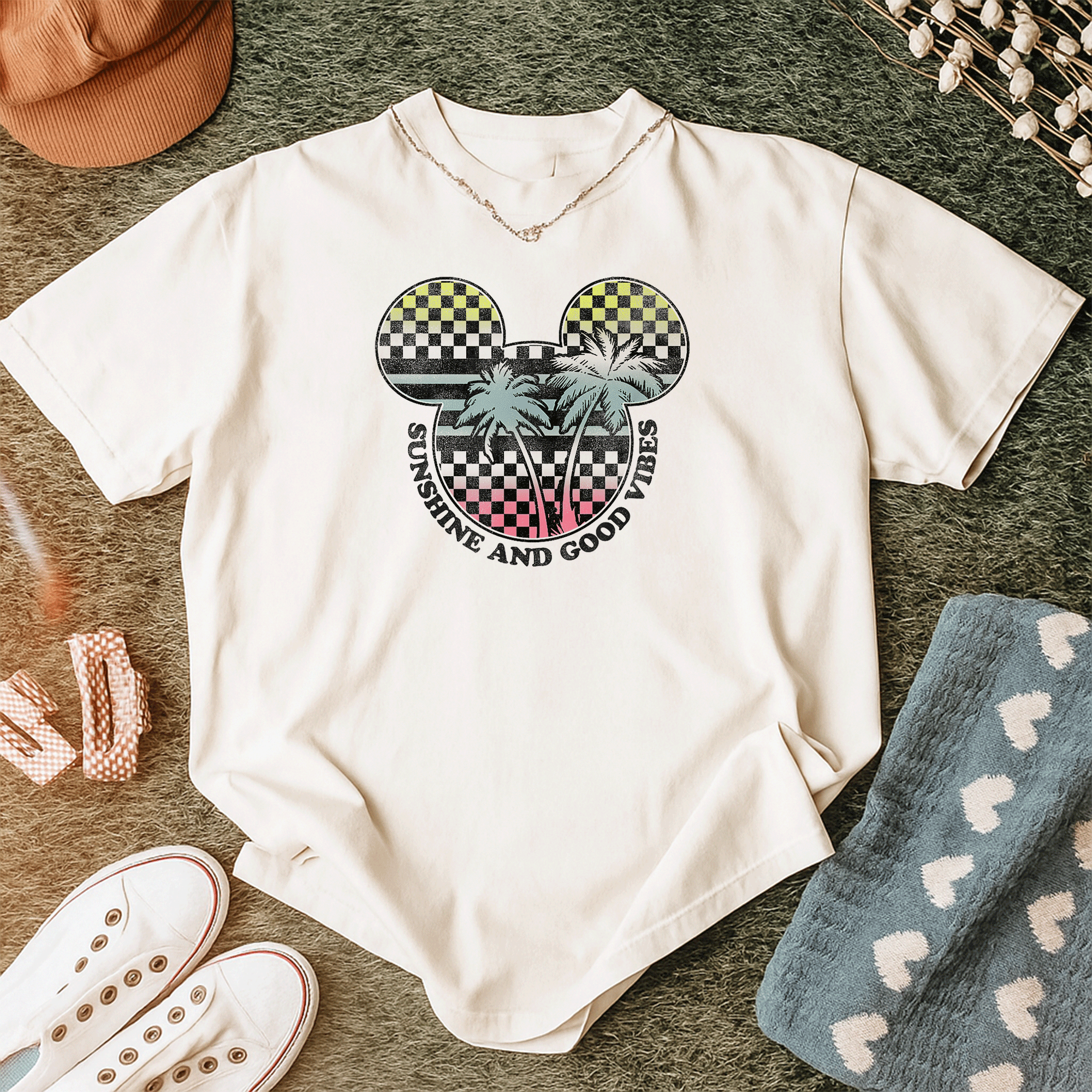 Disney Mickey And Friends Sunshine and Good Vibes Big Logo T-Shirt for Kids and Adults – Fun, Colorful, and Stylish Tee - 12