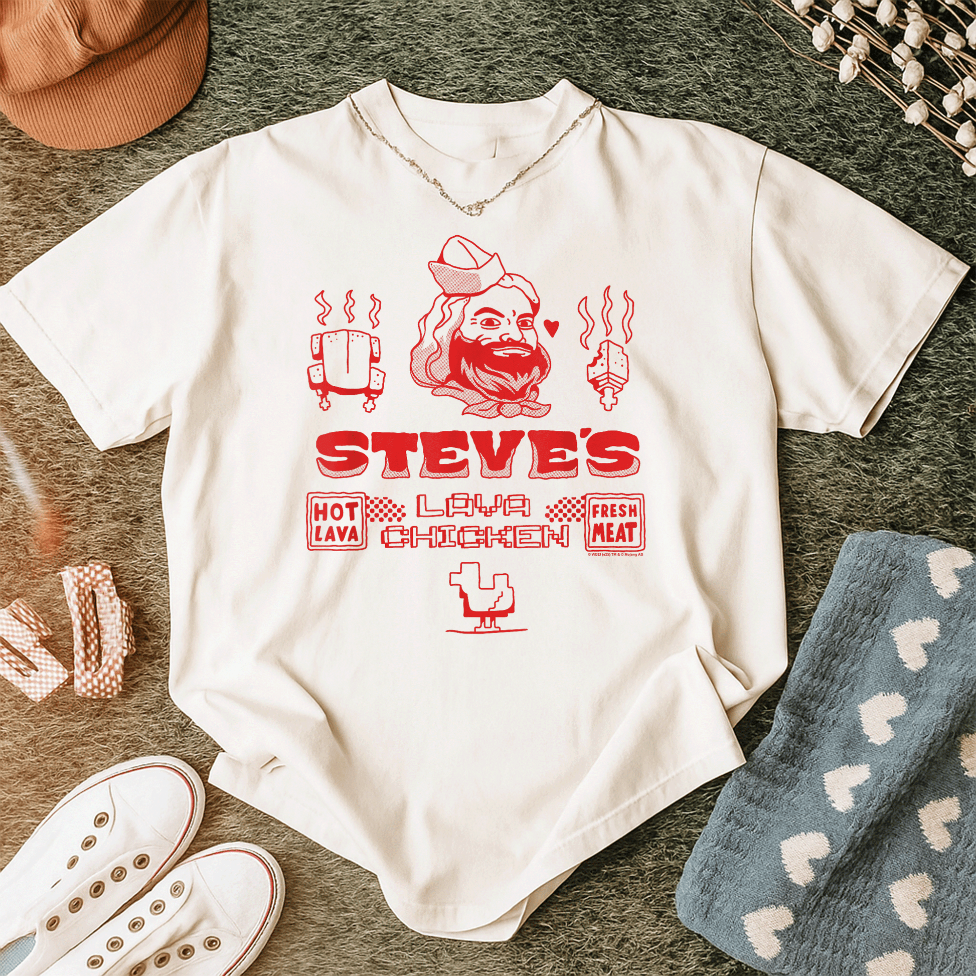 Minecraft Movie Steve's Lava Chicken Restaurant Logo T-Shirt - Fun Graphic Tee for Gamers and Fans of Steve's Adventures - 12