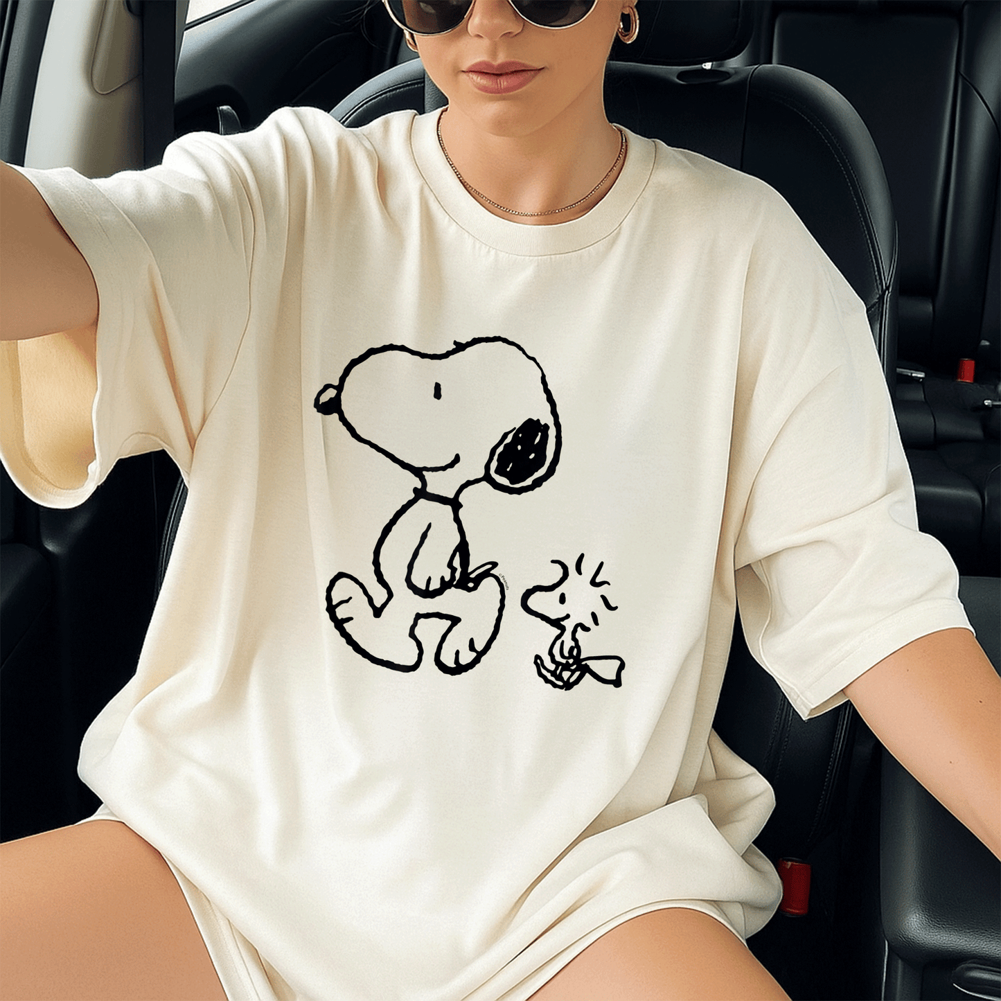 Snoopy and Woodstock Walk T-Shirt - Fun Peanuts Graphic Tee for Fans of Classic Cartoon Characters and Supporters of Friendship - 13