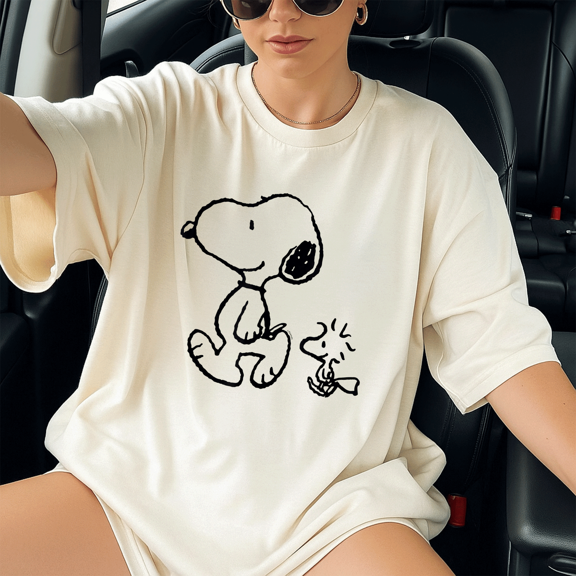 Snoopy and Woodstock Walk T-Shirt - Fun Peanuts Graphic Tee for Fans of Classic Cartoon Characters and Supporters of Friendship - 13