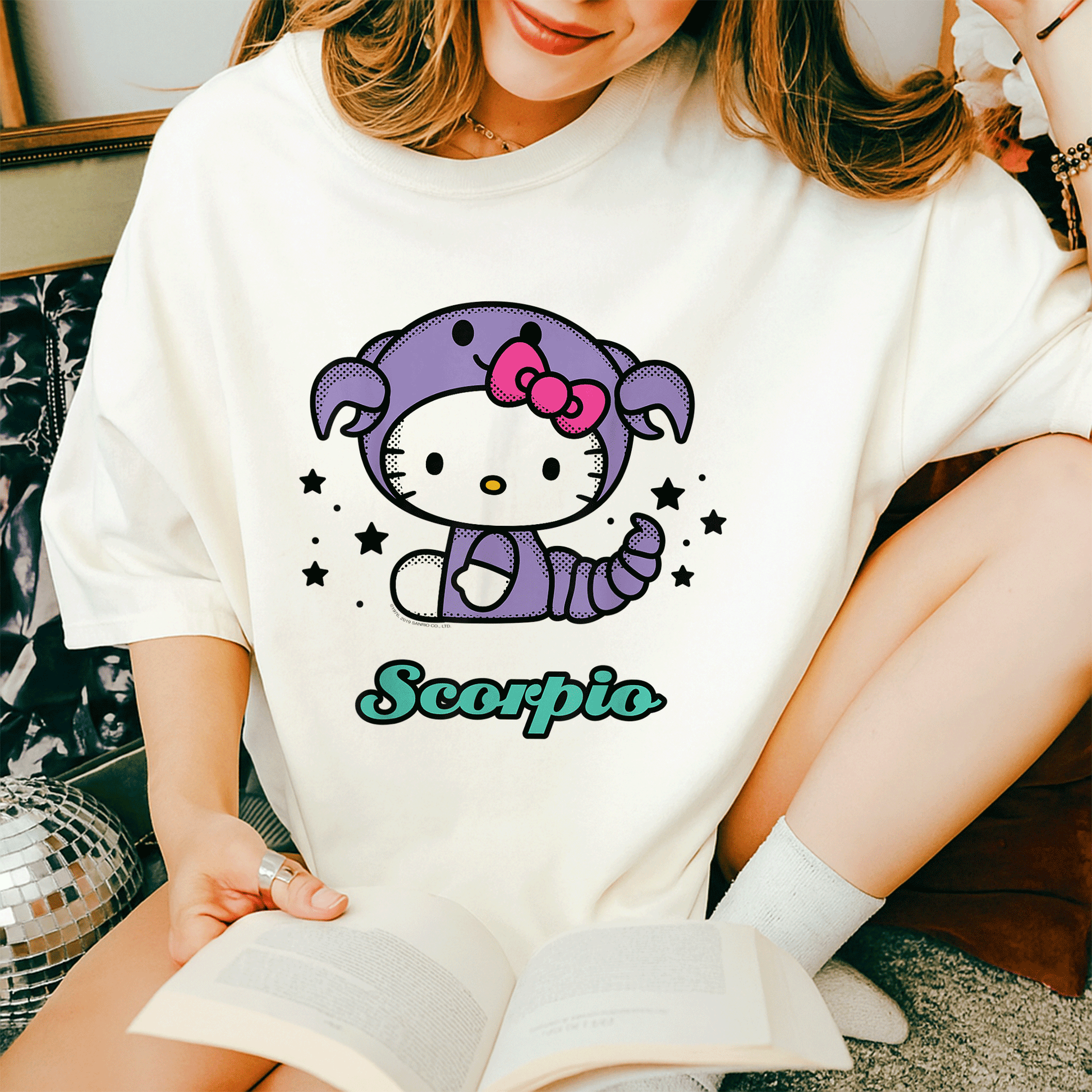 Cute Hello Kitty Scorpio Zodiac Tee Shirt - Adorable Design for Astrology Lovers - Stylish and Comfy Apparel for Feline Fans - 14