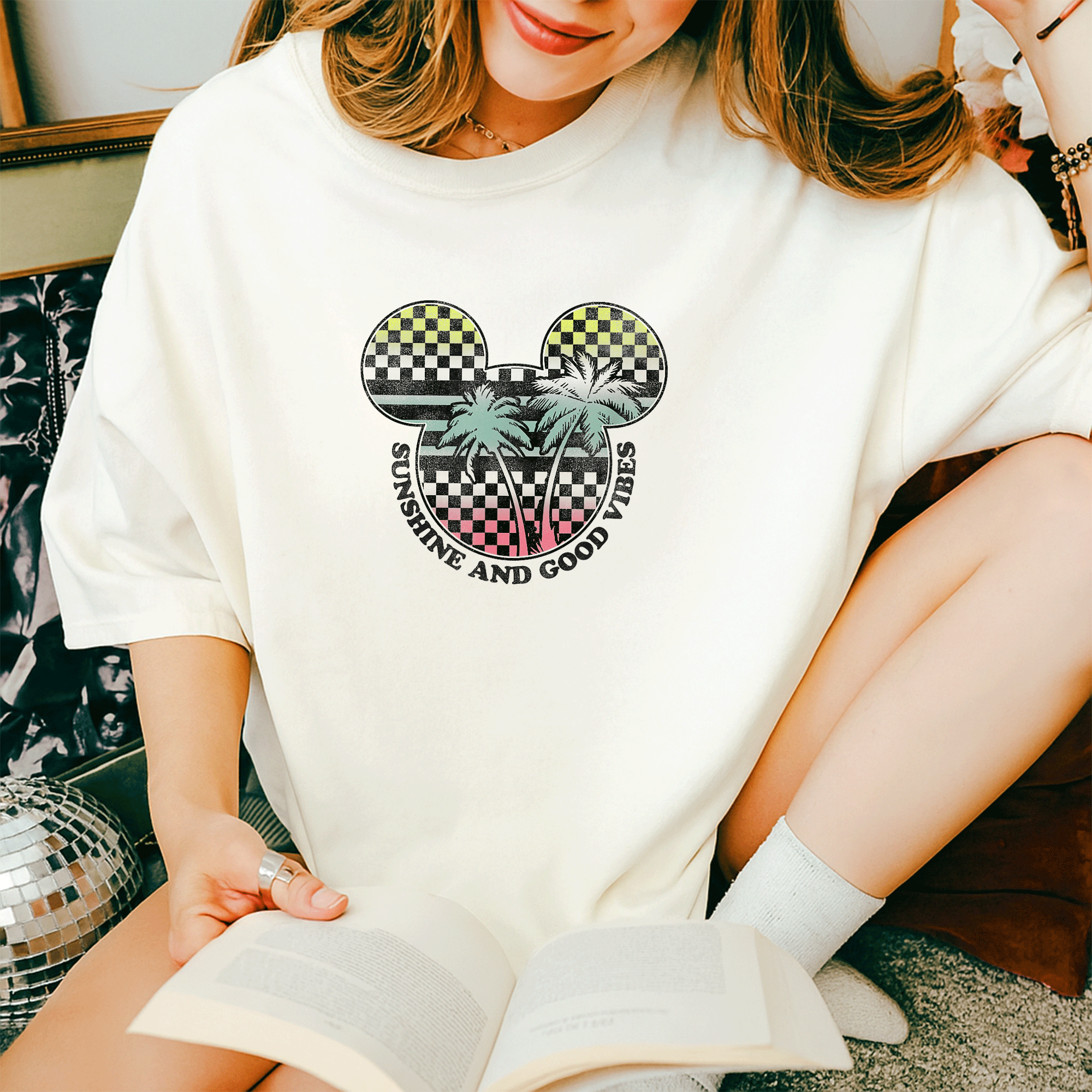 Disney Mickey And Friends Sunshine and Good Vibes Big Logo T-Shirt for Kids and Adults – Fun, Colorful, and Stylish Tee - 14