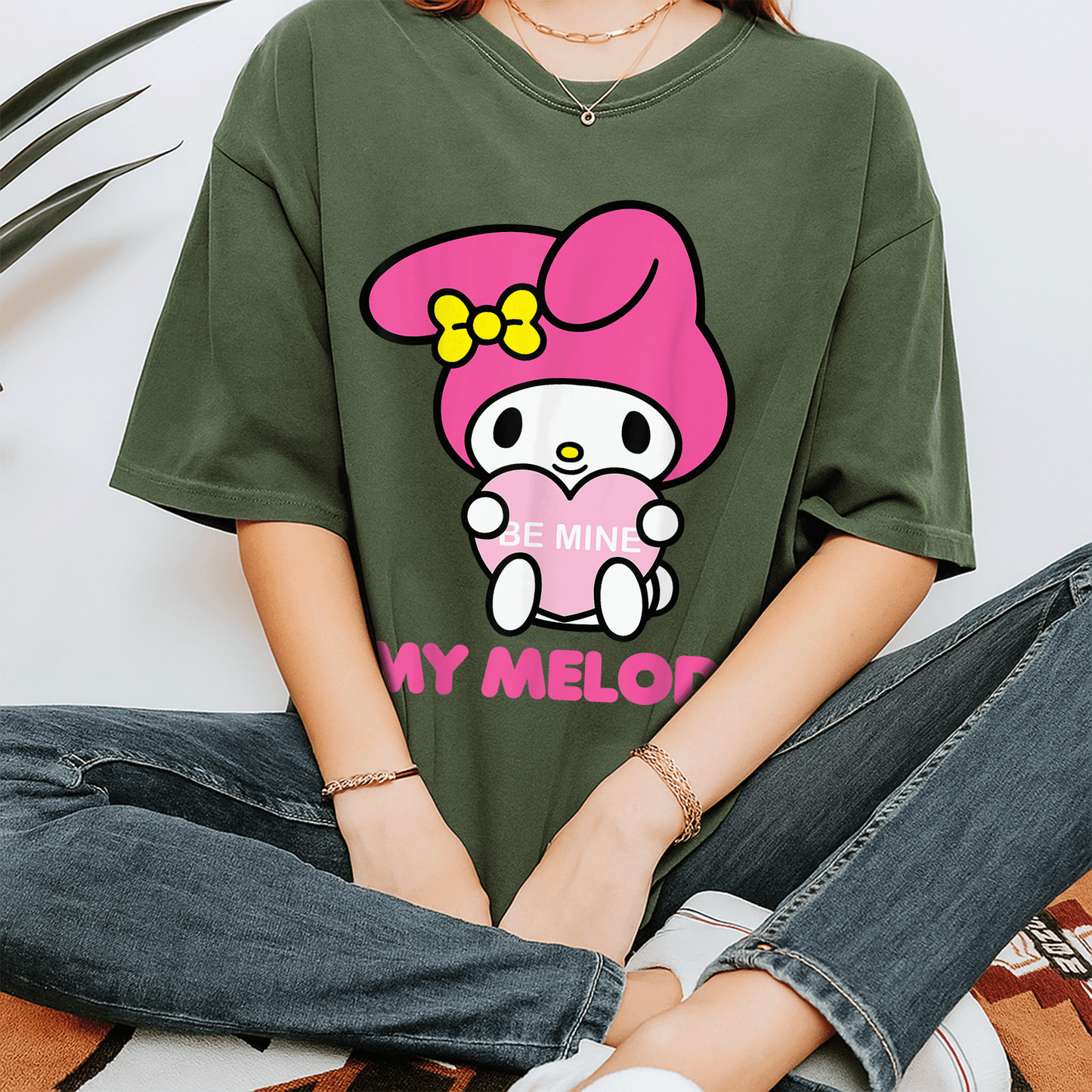 Cute My Melody Be Mine Valentine Tee Perfect for Lovebirds and Sanrio Fans Cute and Cozy Heart Design for Valentine's Day - 7