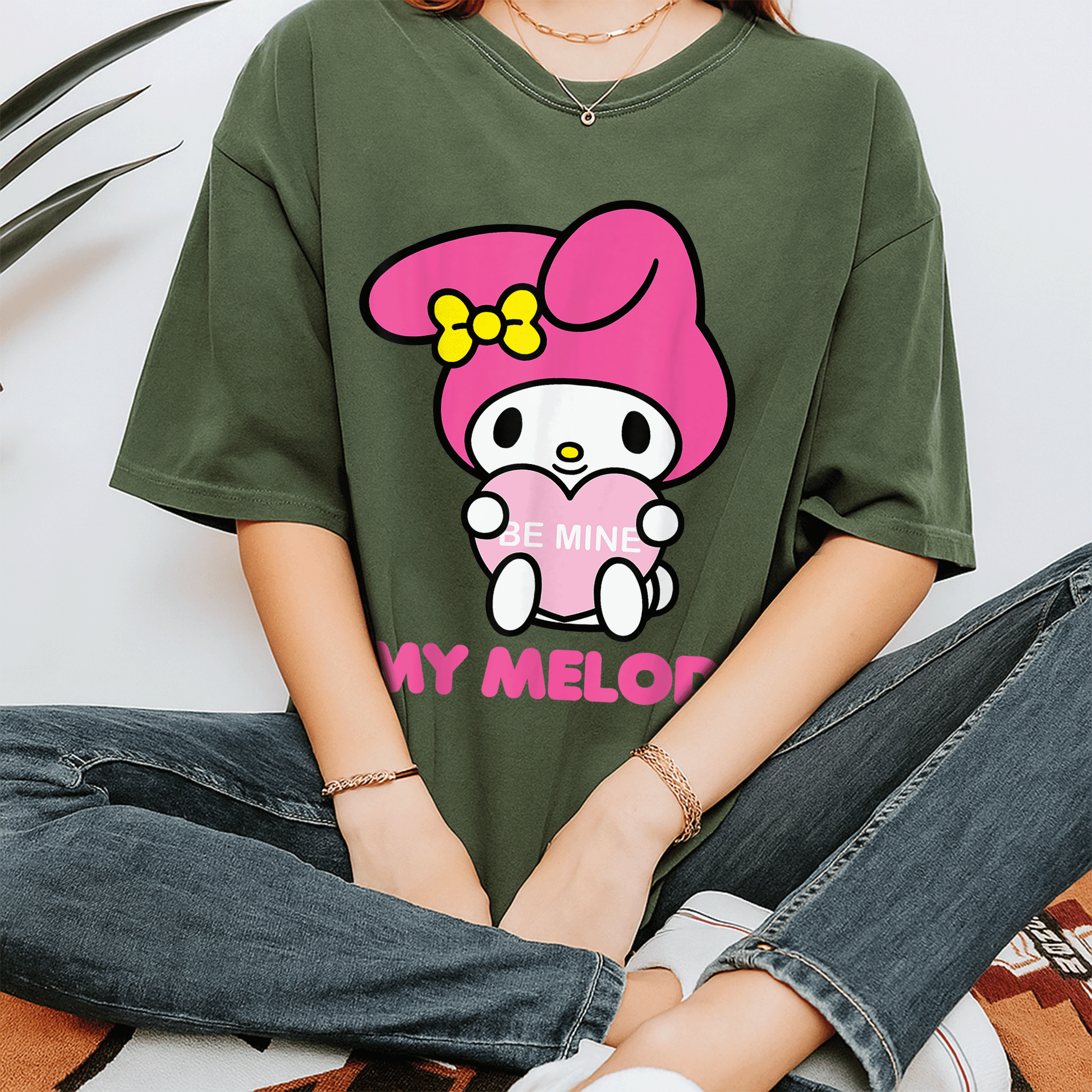 Cute My Melody Be Mine Valentine Tee Perfect for Lovebirds and Sanrio Fans Cute and Cozy Heart Design for Valentine's Day - 7