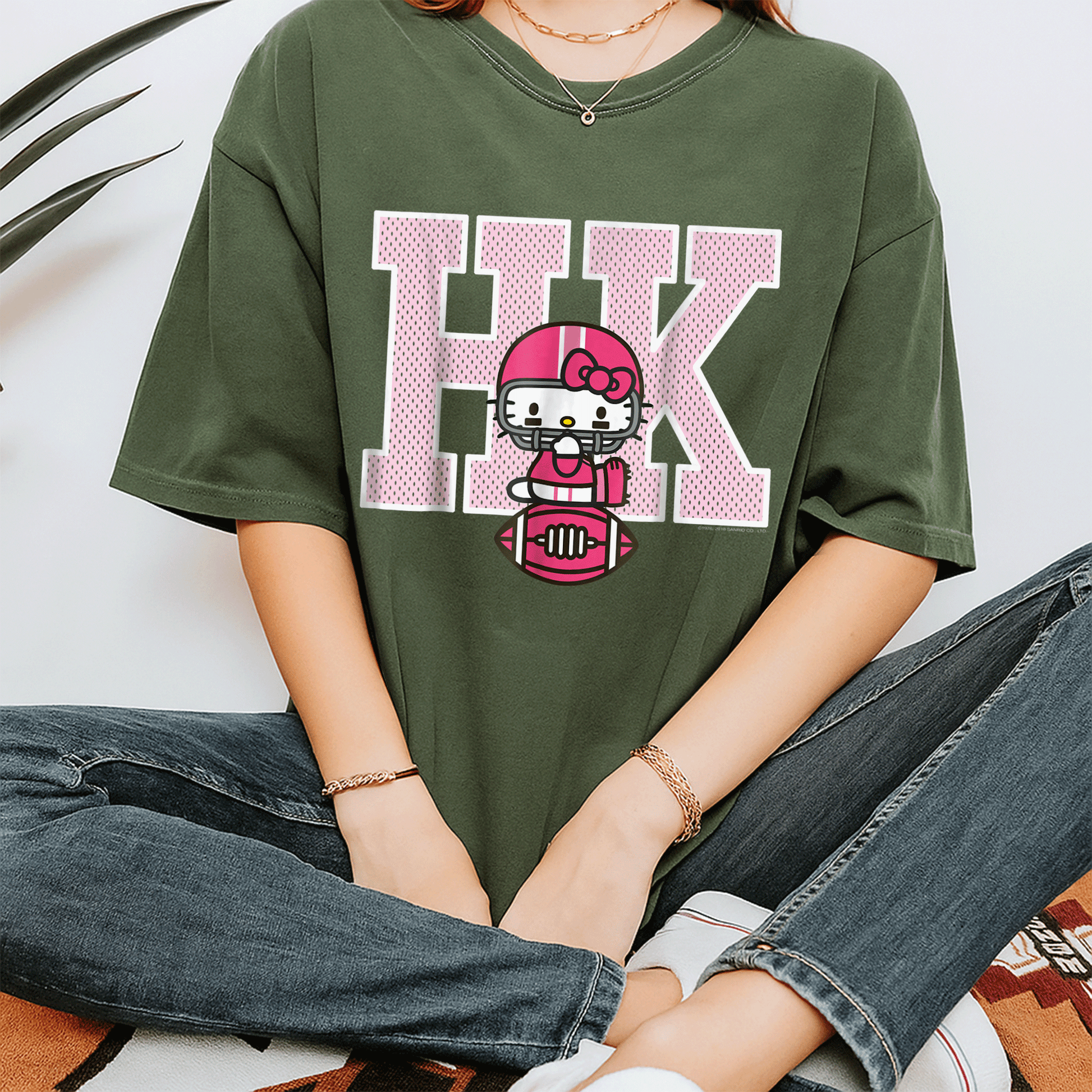 Cute Hello Kitty Football Spirit Tee Shirt for Kids, Fun Sports Design, Perfect Gift for Young Fans, Comfortable and Stylish - 7