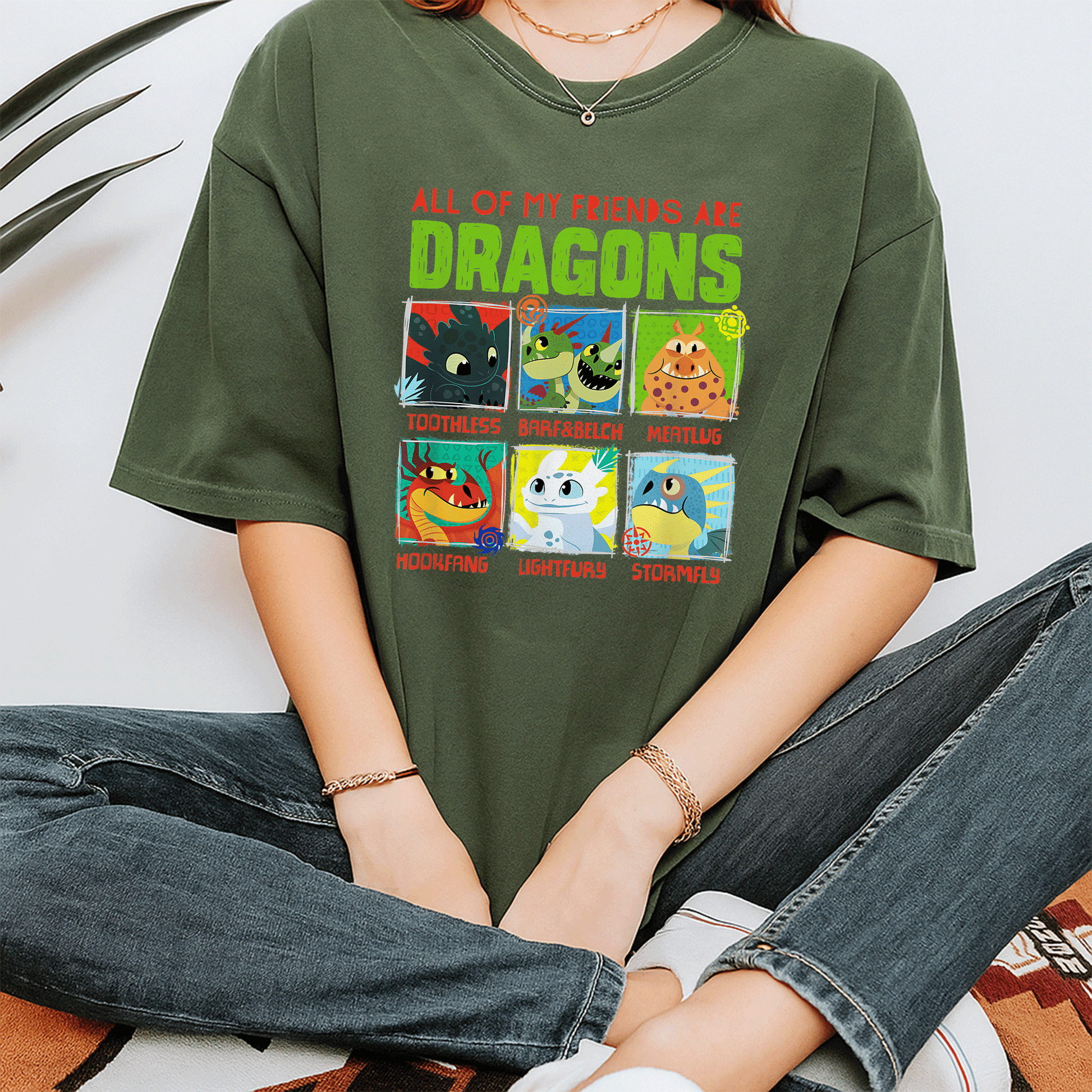 How to Train Your Dragon 3 Hidden World Dragon Friends T-Shirt for Kids and Adults - Fun and Colorful Dragon Design - 7