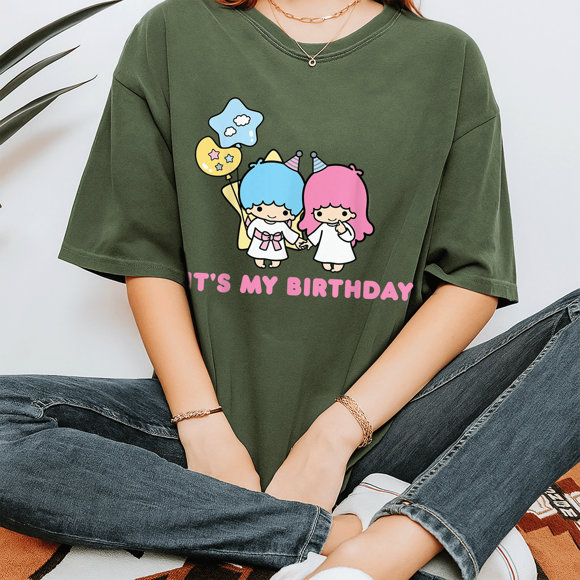 Little Twin Stars It's My Birthday T-Shirt Cute Kawaii Birthday Tee for Kids and Adults, Colorful and Fun Design - 7