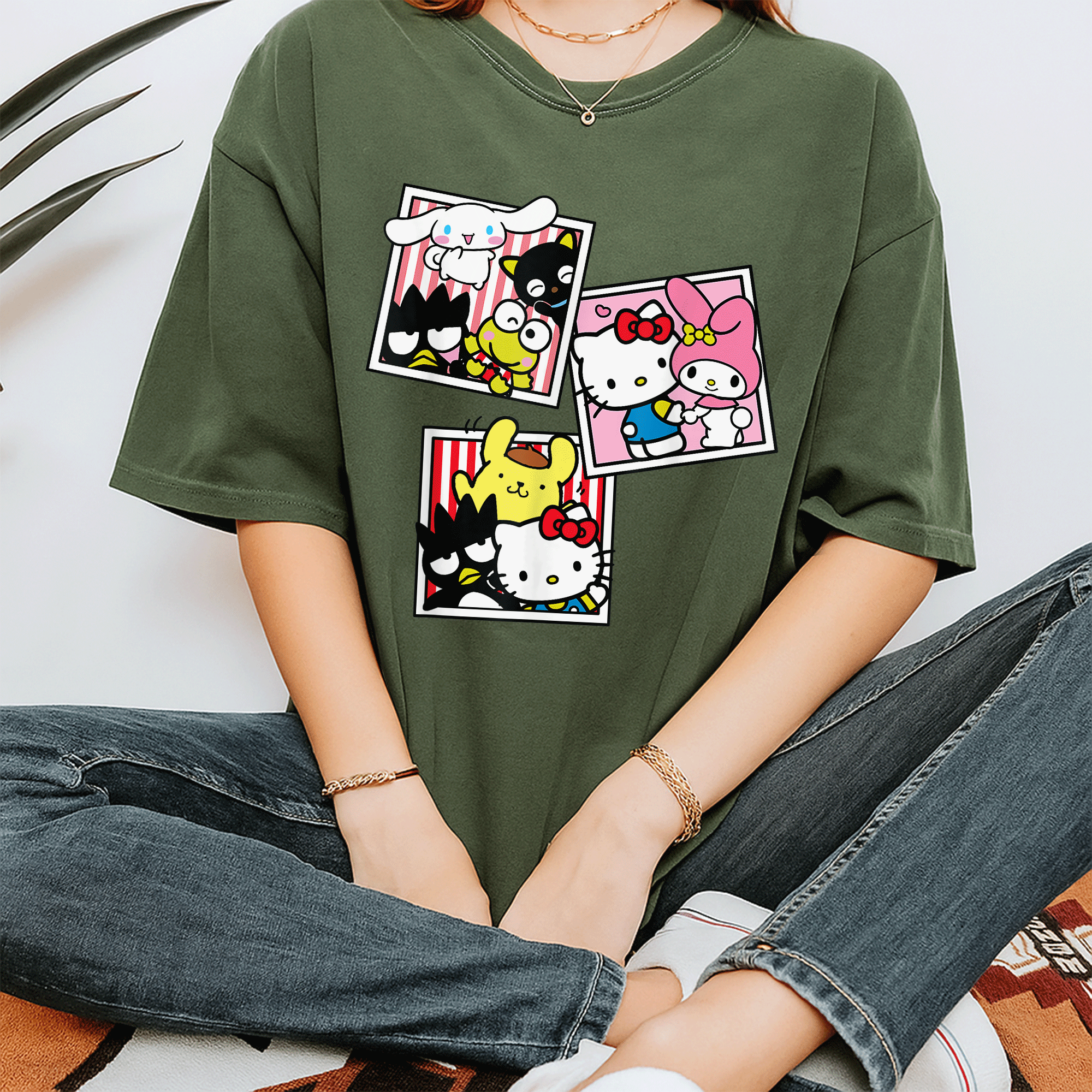 Hello Kitty and Friends Photo Booth Fun T-Shirt Perfect for Kids and Adults Cute Graphic Tee for Hello Kitty Fans - 7