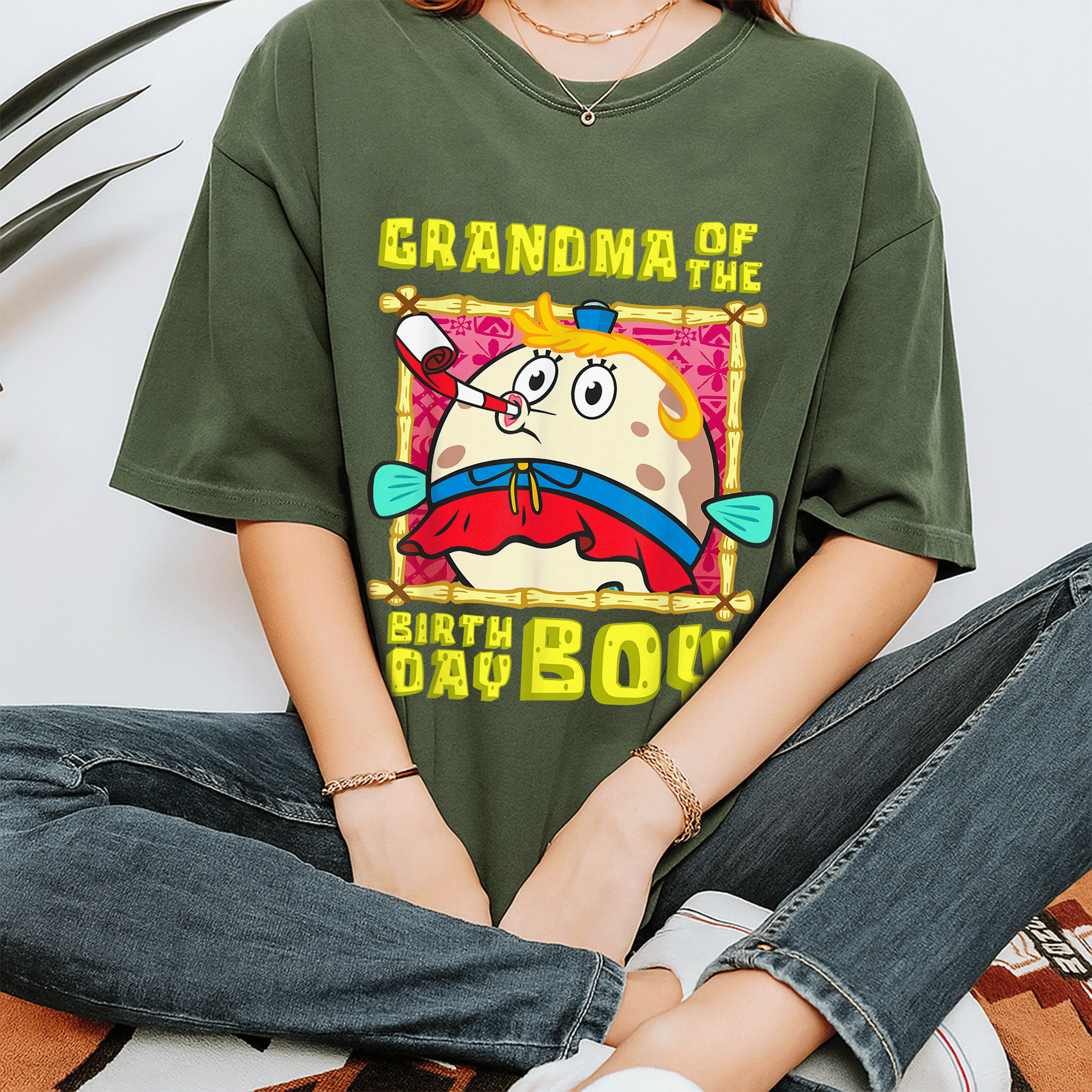Mademark SpongeBob SquarePants Mrs Puff Grandma Birthday Boy T-Shirt Cute Graphic Tee for Grandmothers and Fans - 7