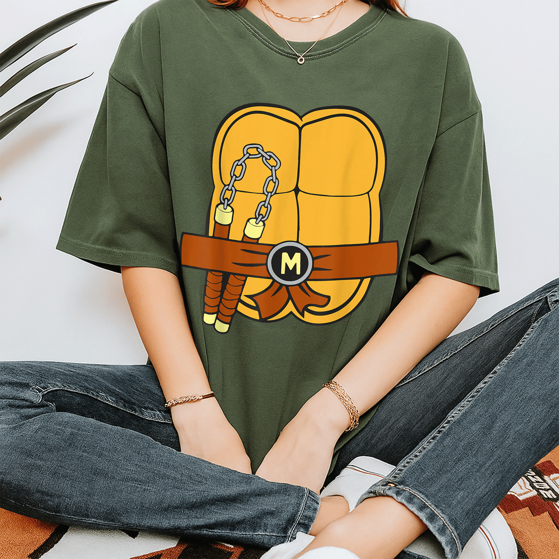 Mademark x Teenage Mutant Ninja Turtles Michelangelo Halloween Costume T-Shirt for Kids and Adults - Fun and Trendy Apparel - 7