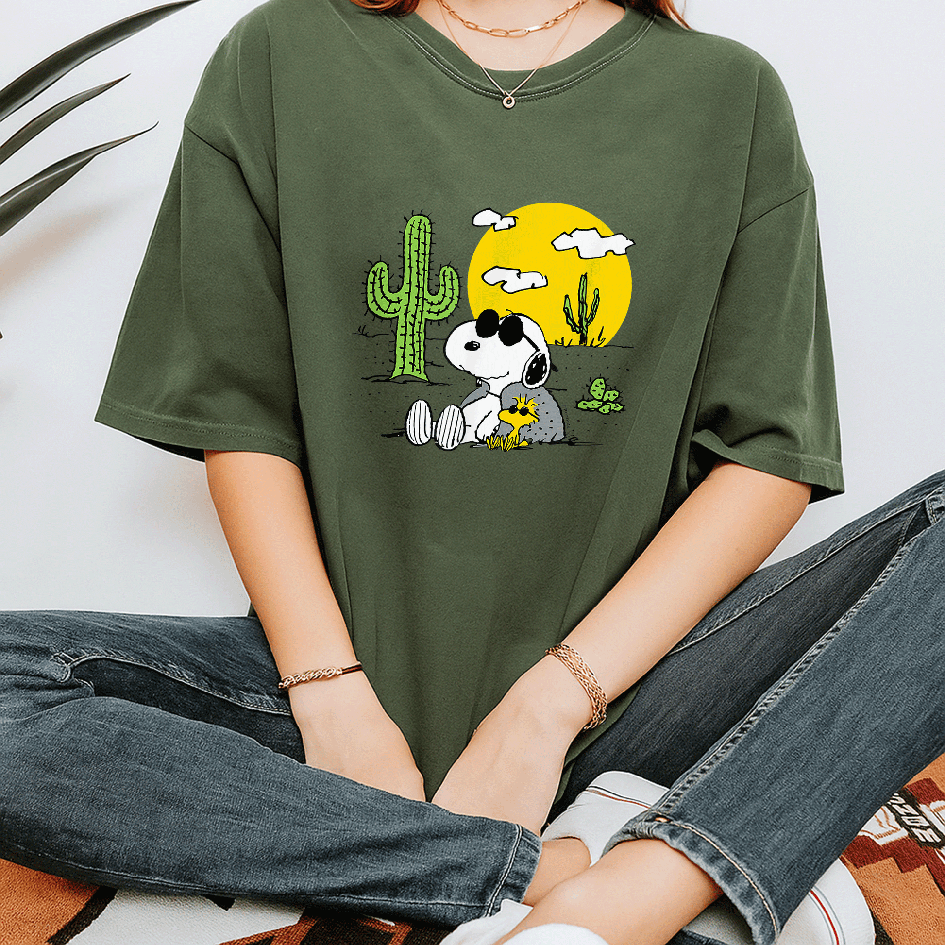 Snoopy and Woodstock Summer Adventure T-Shirt - Fun Peanuts Desert Graphic Tee for Fans of Classic Comics and Iconic Characters - 7