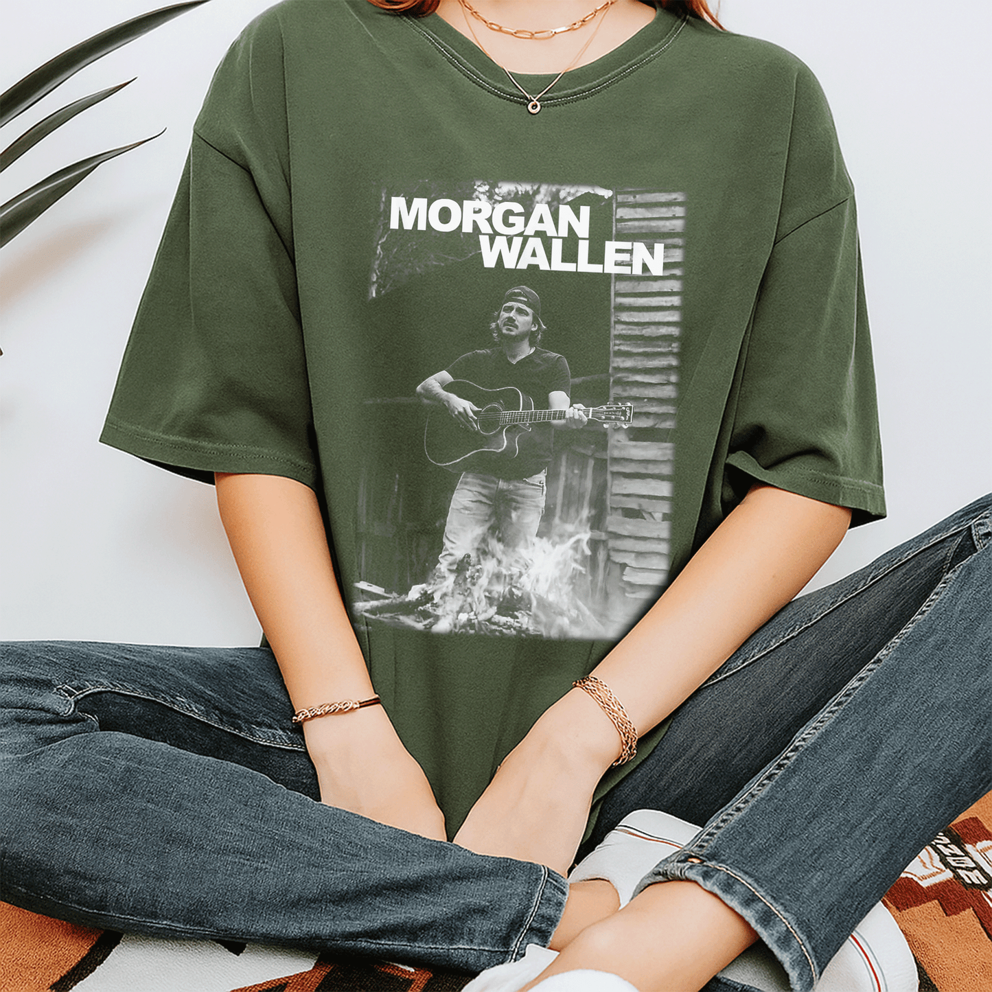 Official Morgan Wallen Guitar Photo T-Shirt - Stylish Tribute to Country Music Icon with Striking Graphic Design - 7