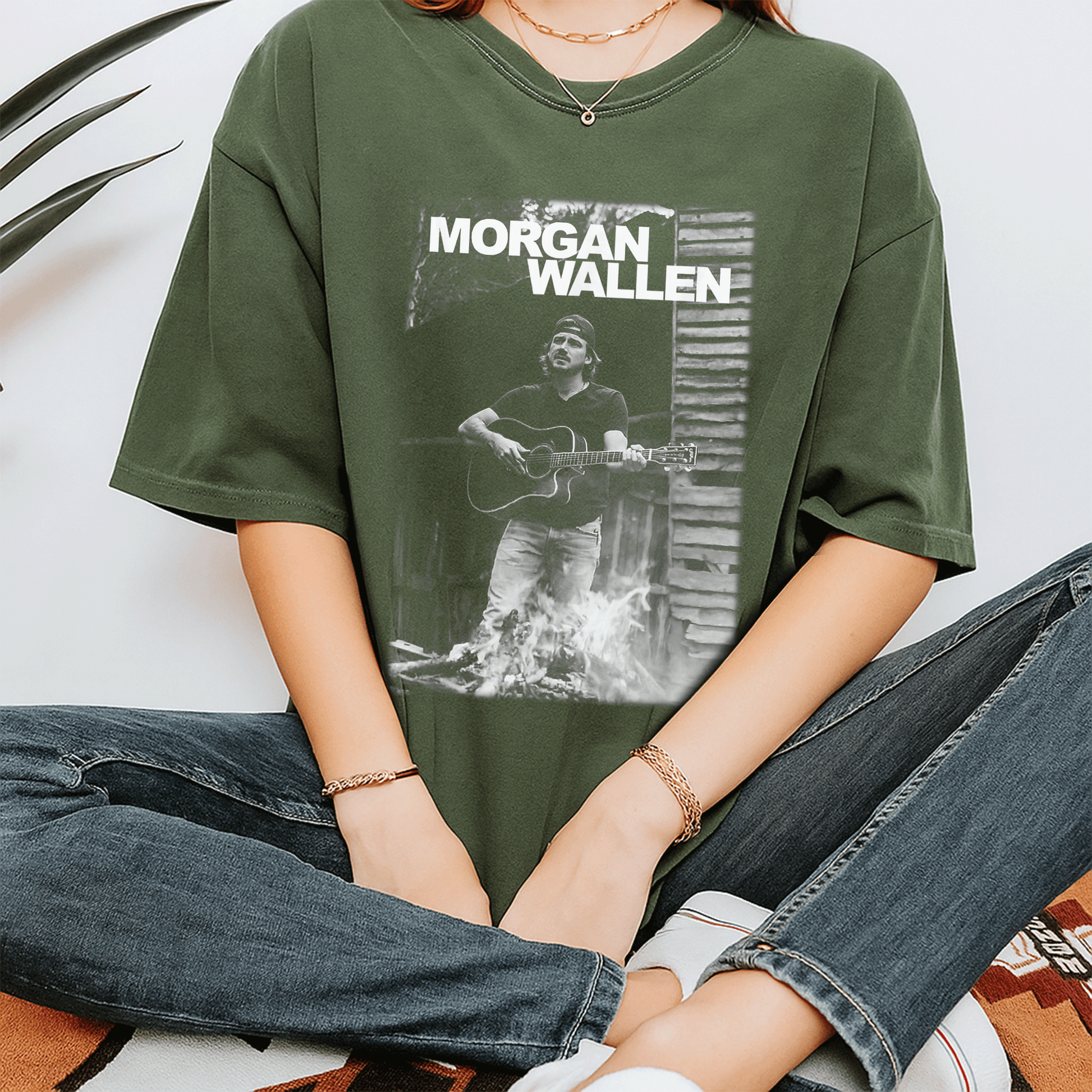 Official Morgan Wallen Guitar Photo T-Shirt - Stylish Tribute to Country Music Icon with Striking Graphic Design - 7