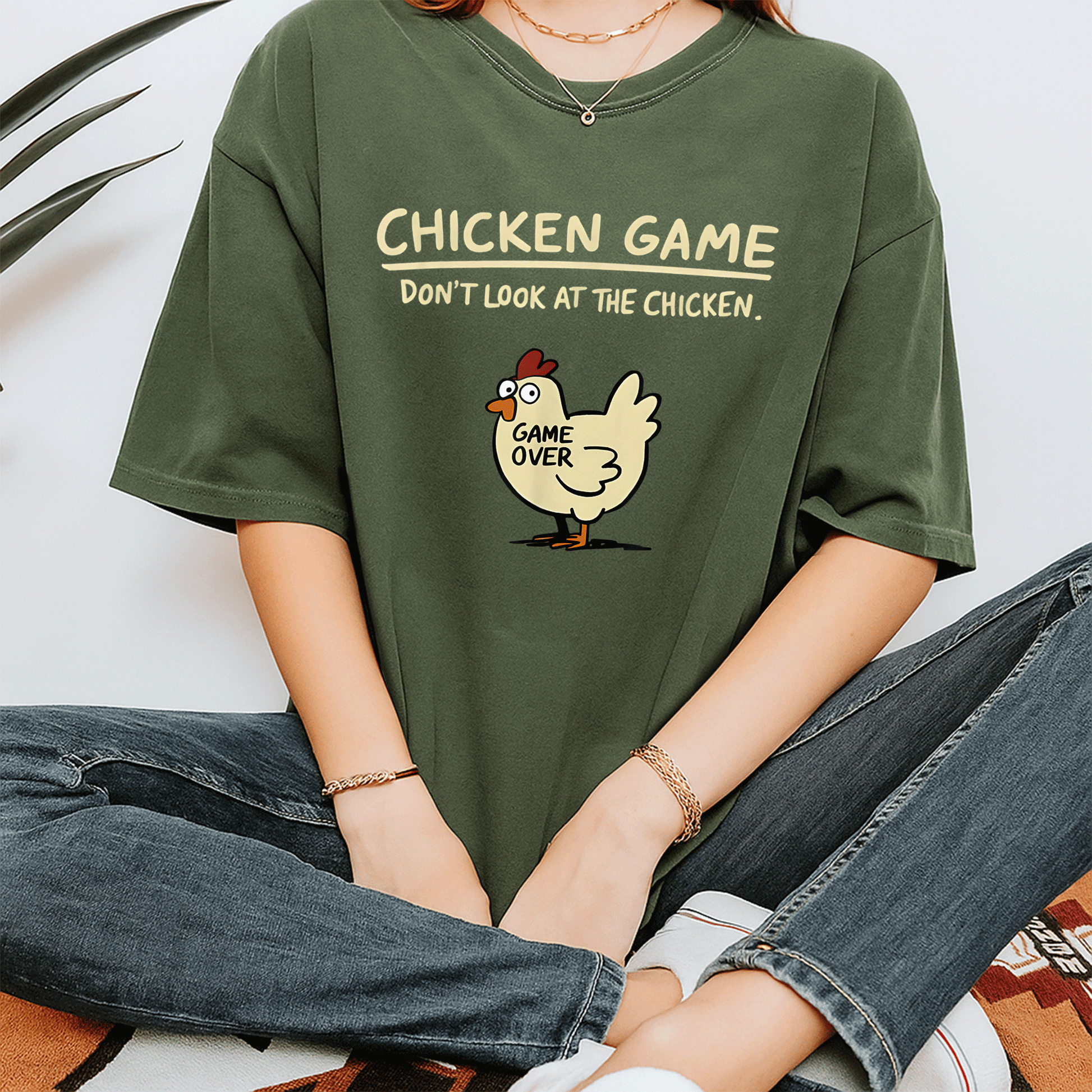Funny Chicken Don't Look At The Chicken T-Shirt for Gamers – Quirky Graphic Tee for Poultry Lovers and Game Enthusiasts - 7